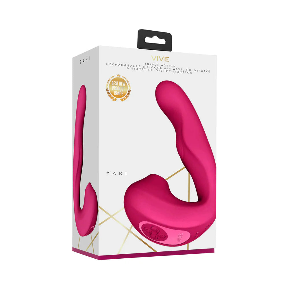 VIVE ZAKI Rechargeable Silicone Airwave Pulse Wave Vibrating G-Spot Vibrator