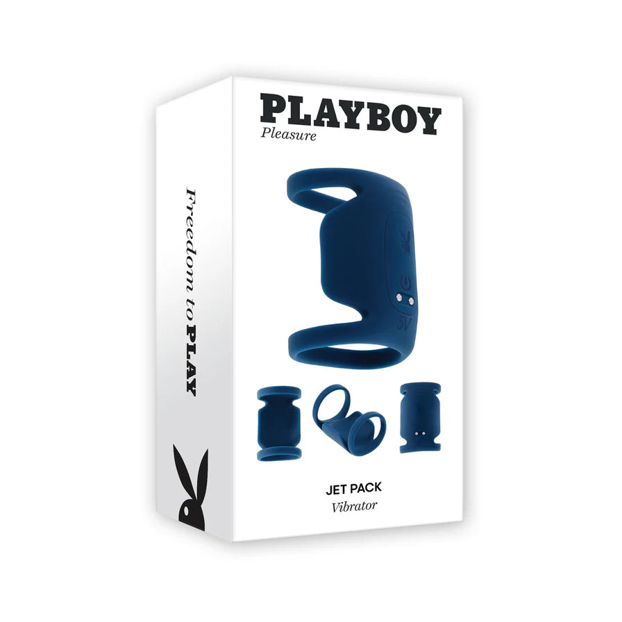 Playboy Jet Pack Rechargeable Silicone Vibrating Double Cock Ring