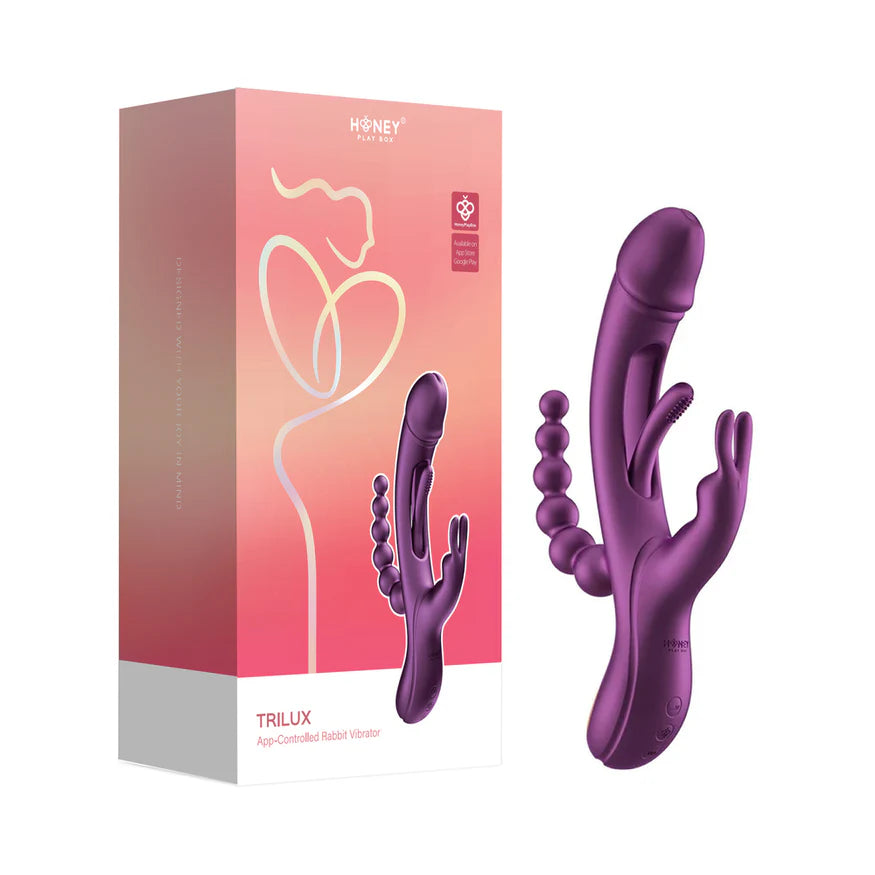 Honey Play Box Trilux Kinky Finger Rabbit Vibrator with Anal Beads