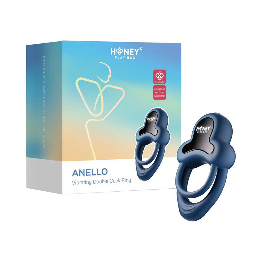 Honey Play Box Anello App-Controlled Vibrating Double Cock Ring with Clitoral Stimulator