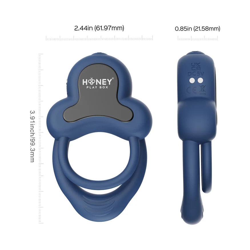 Honey Play Box Anello App-Controlled Vibrating Double Cock Ring with Clitoral Stimulator