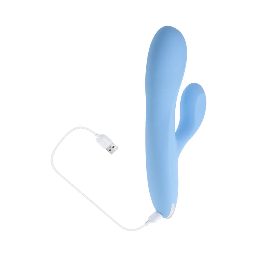 Playboy Up and Away Rechargeable Silicone Rabbit Vibrator – Dual Motor Thrusting and Vibrating Pleasure