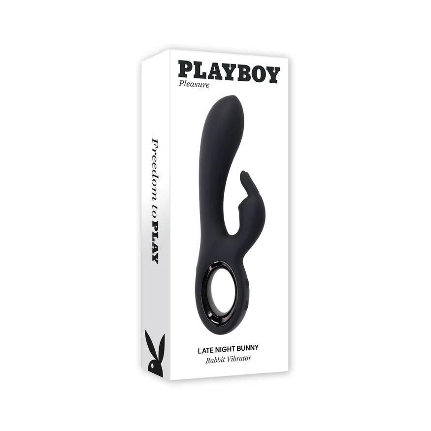 Playboy Late Night Bunny Rechargeable Silicone Dual Vibrator – Customizable Dual Motor Pleasure