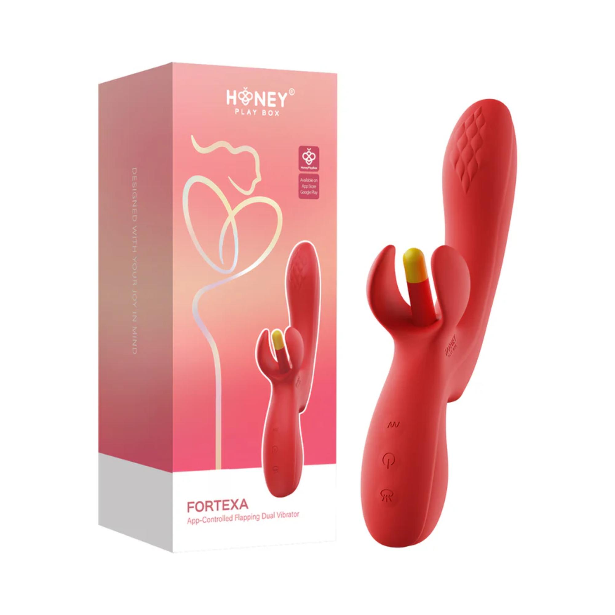 Fortexa Kinky Finger Flapping Rechargeable Silicone Clit & G-Spot Vibrator with App Control