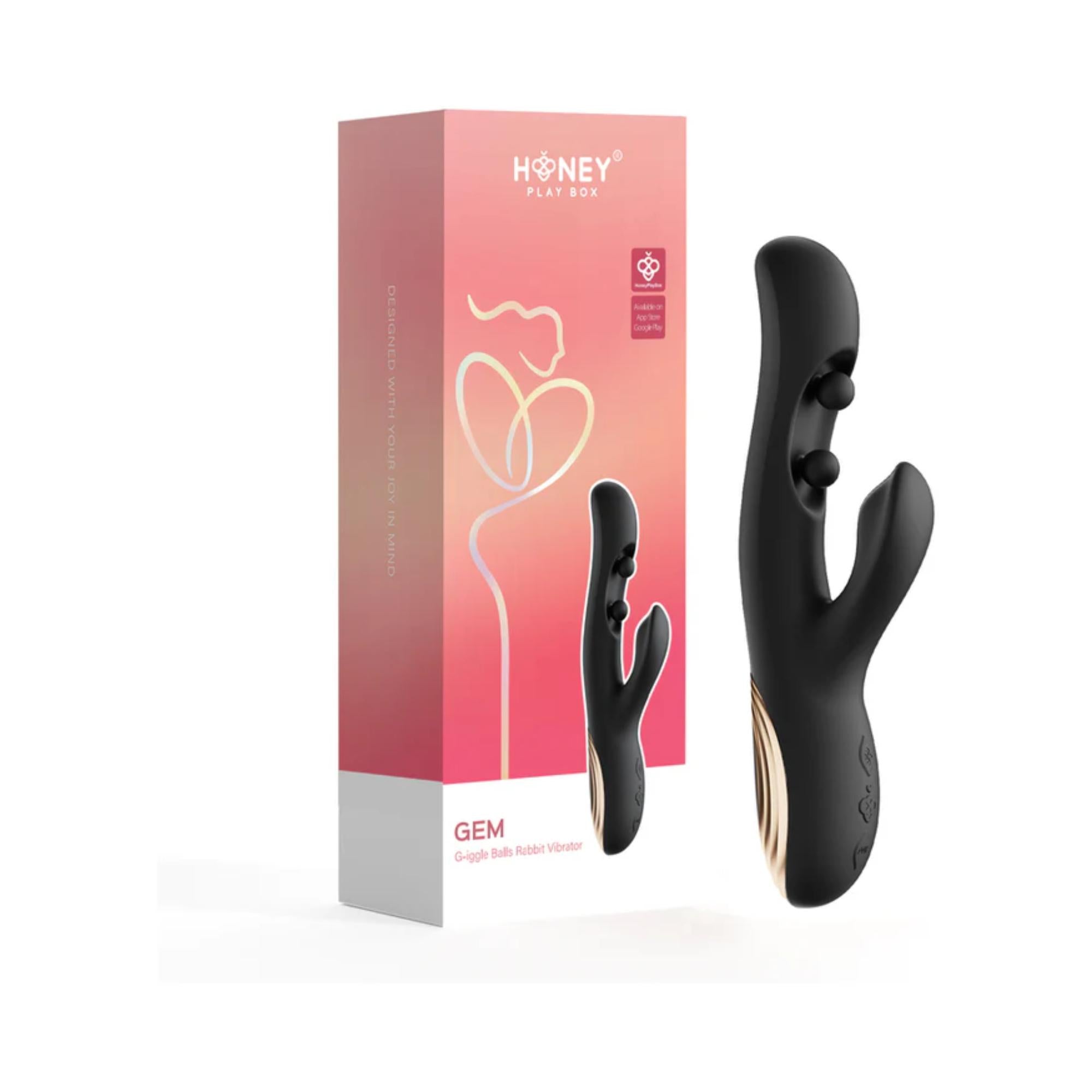 Gem Pressure Sensing App-Controlled Twin Balls Rabbit Vibrator