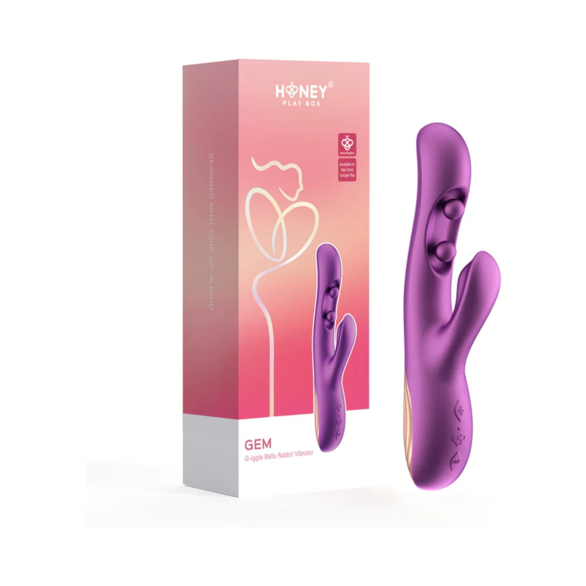 Gem Pressure Sensing App-Controlled Twin Balls Rabbit Vibrator