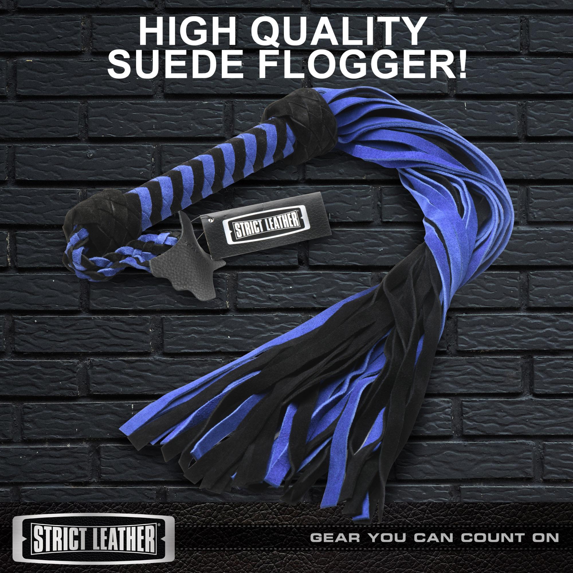 Strict Leather Black and Blue Suede Flogger