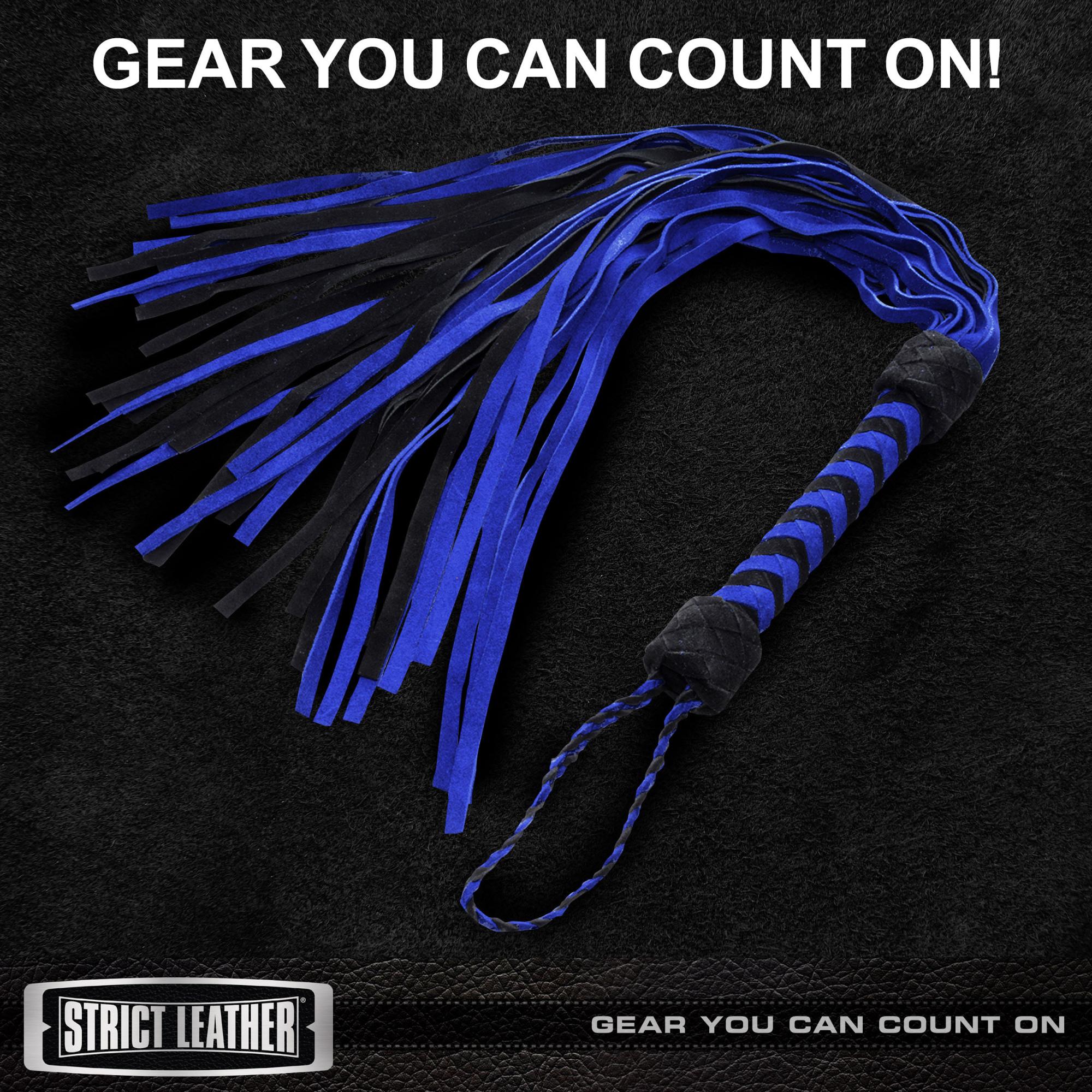 Strict Leather Black and Blue Suede Flogger