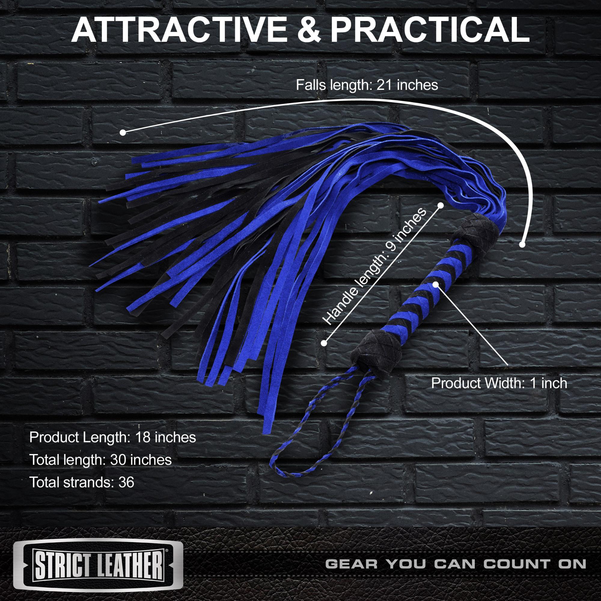 Strict Leather Black and Blue Suede Flogger