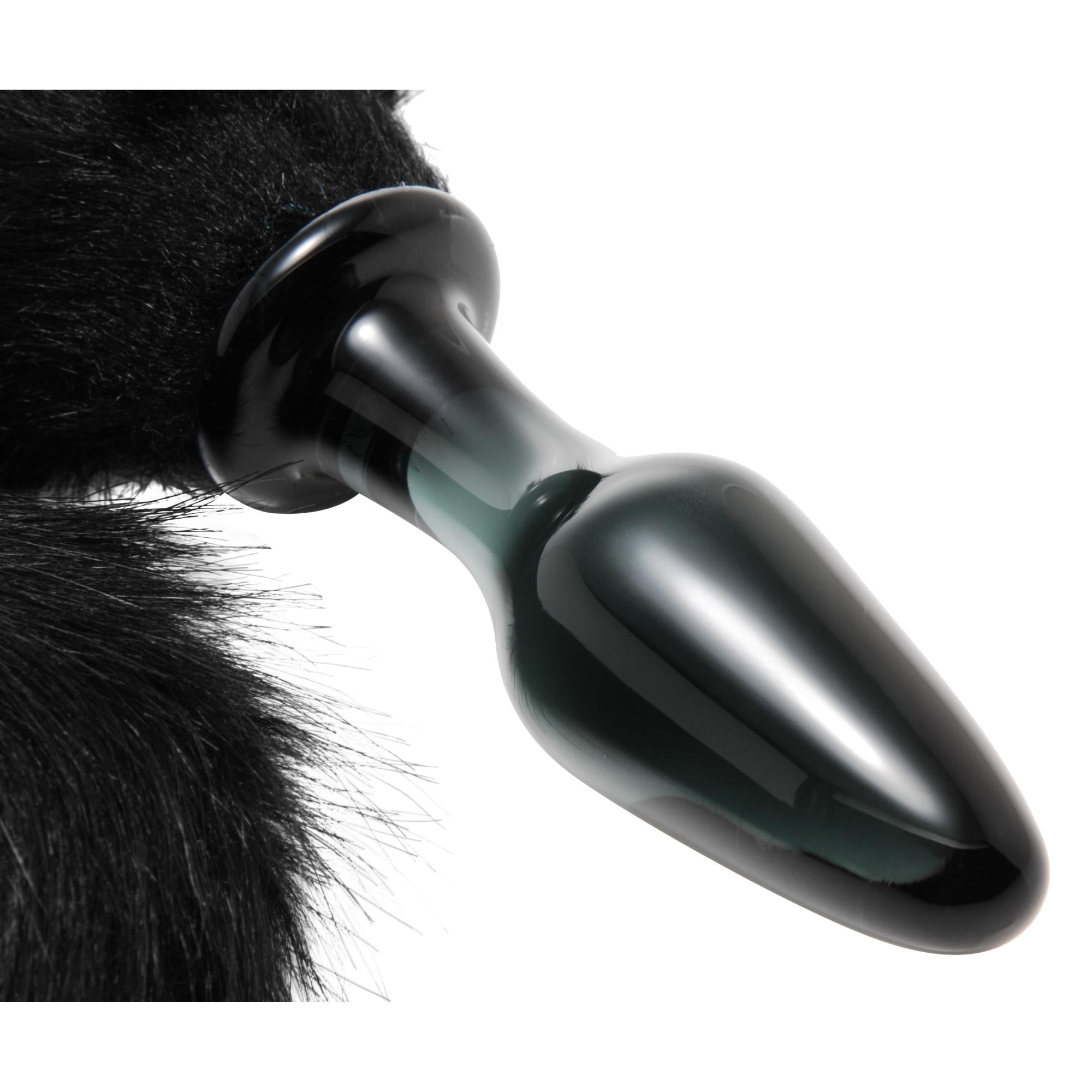 Tailz Midnight Fox Glass Butt Plug with Tail