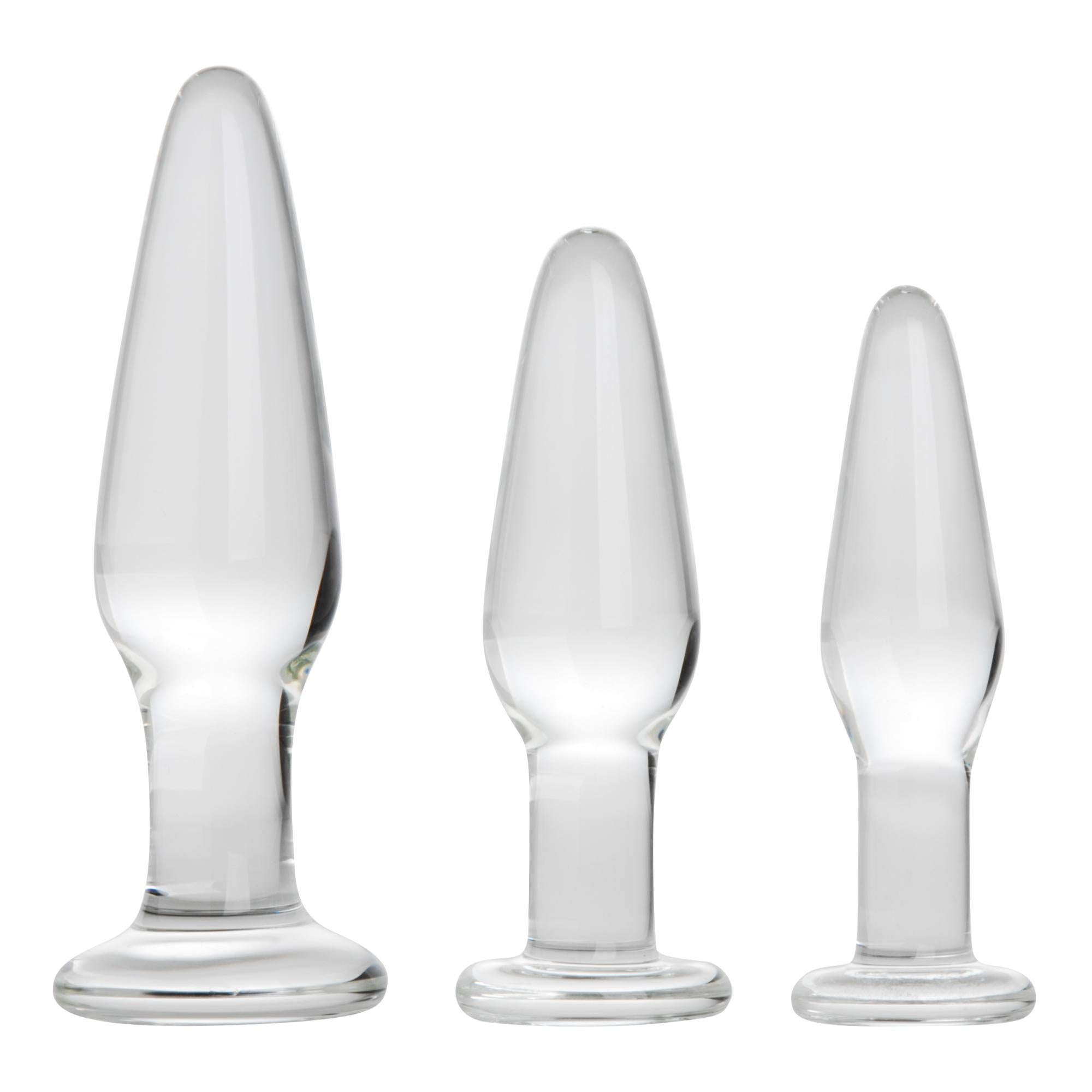 Prisms Erotic Glass Dosha 3 Piece Glass Plug Kit