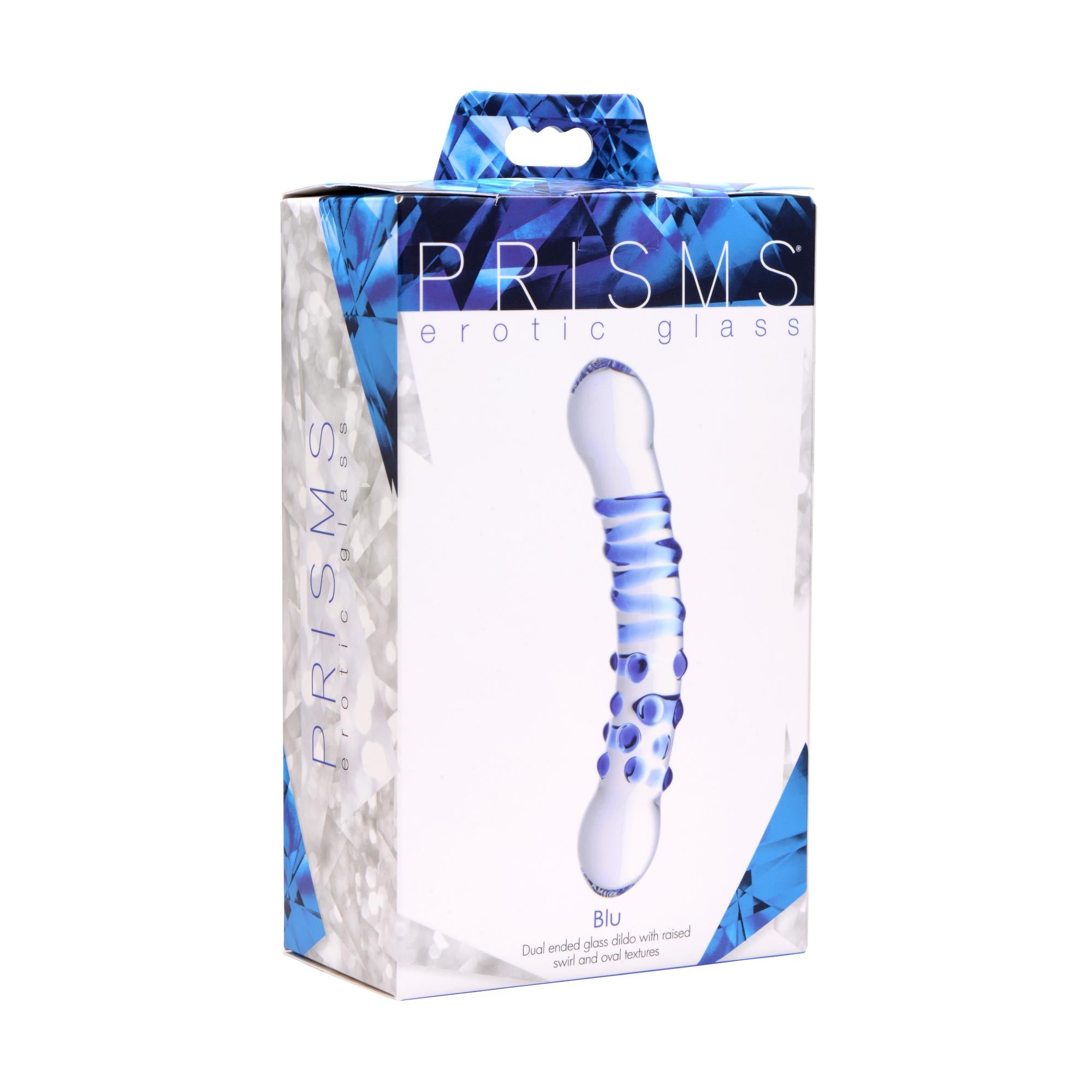 Prisms Erotic Glass Blu Dual Ended Glass Dildo