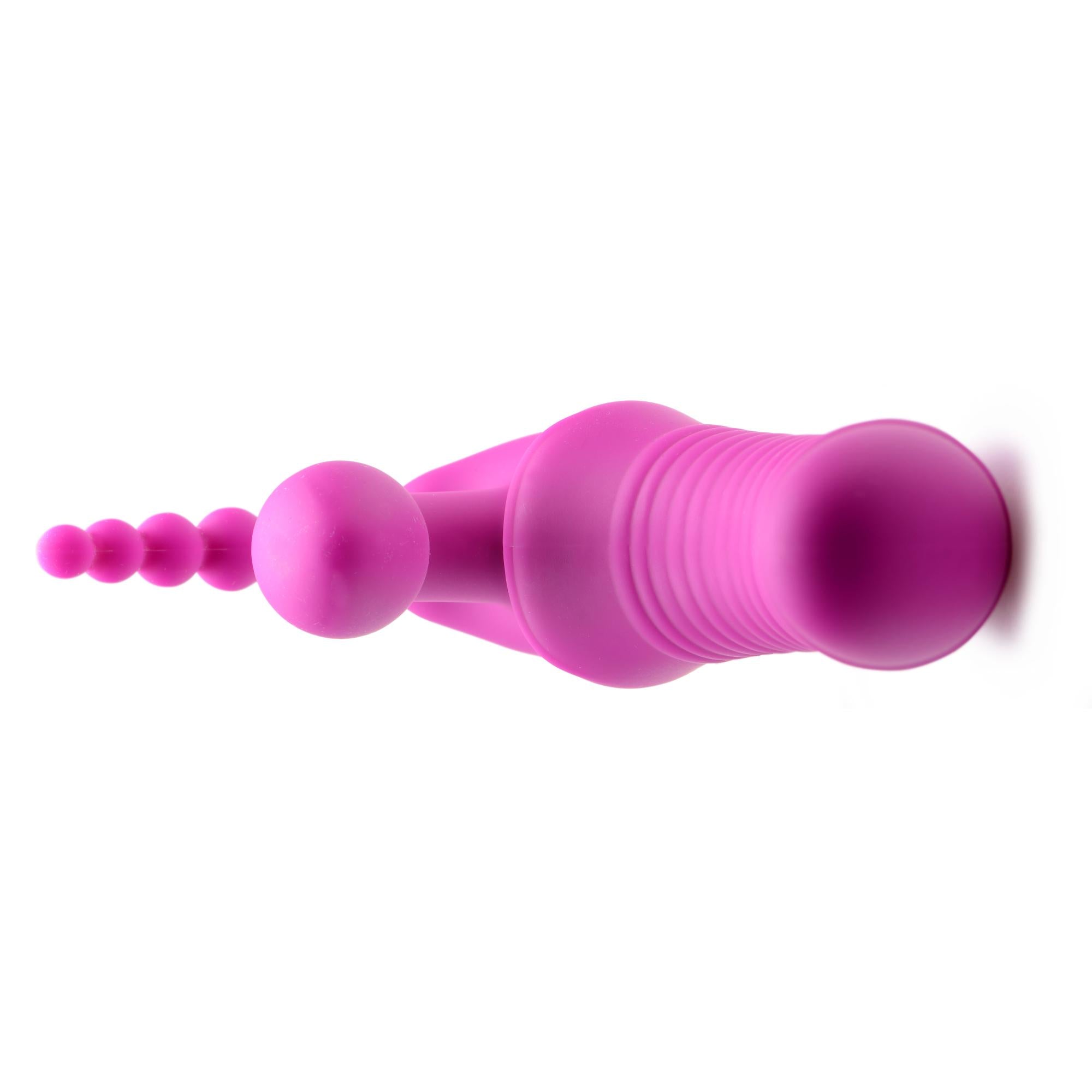 Strap U Regal Rider Vibrating Silicone Strapless Strap On Triple G Dildo