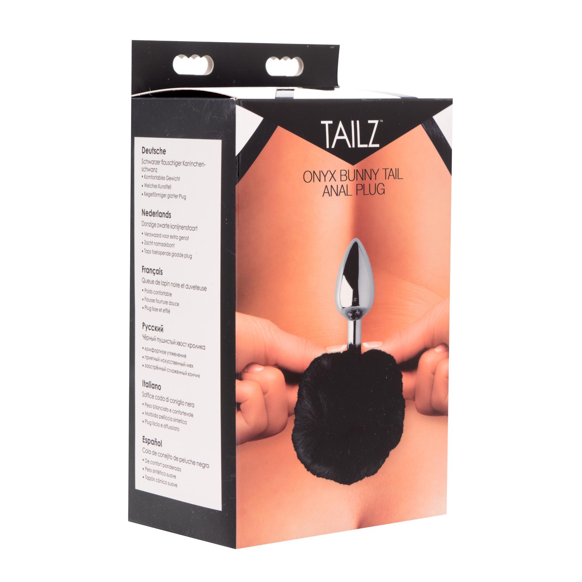 Tailz Onyx Bunny Tail Anal Plug, Black