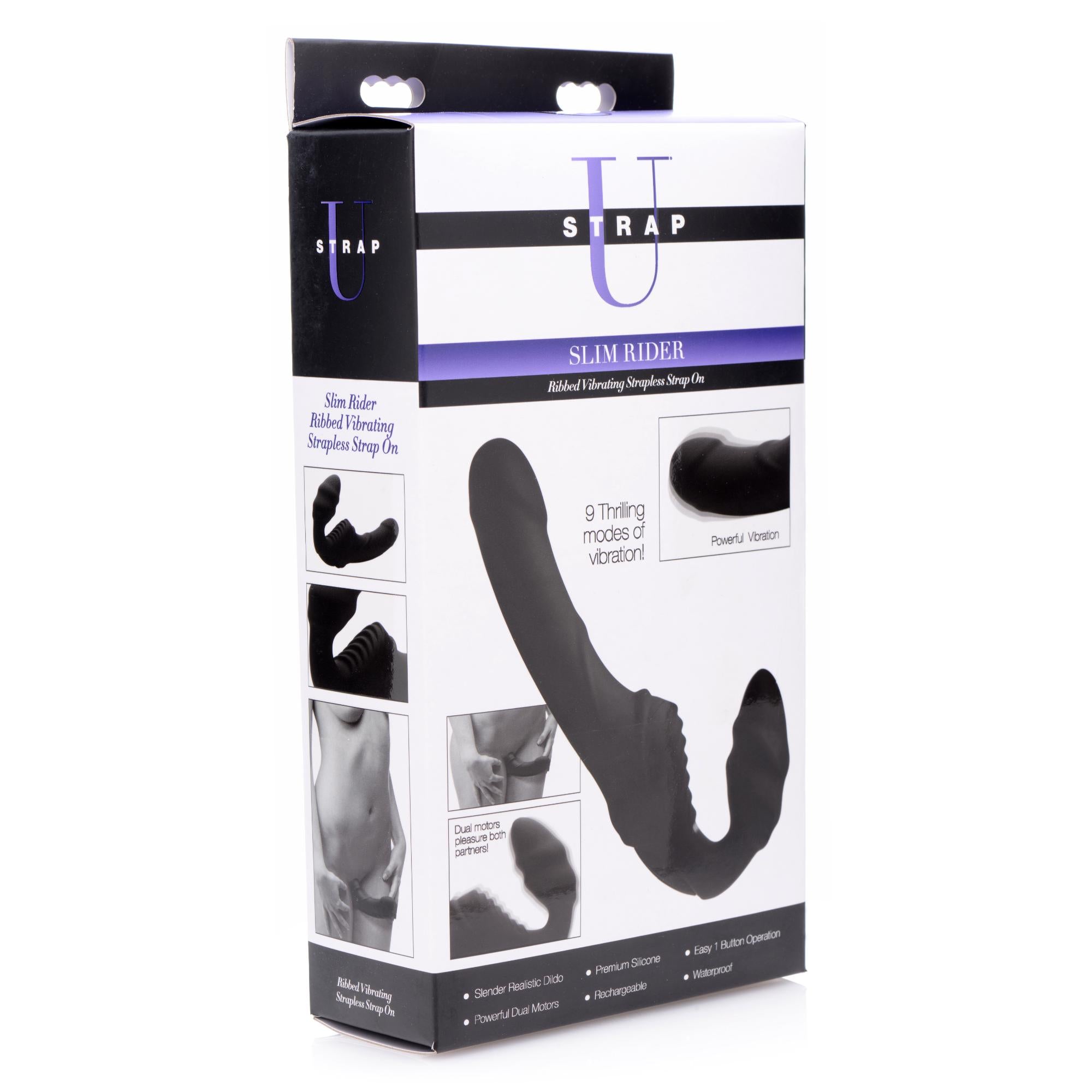 Strap U Slim Rider Vibrating Strapless Strap On