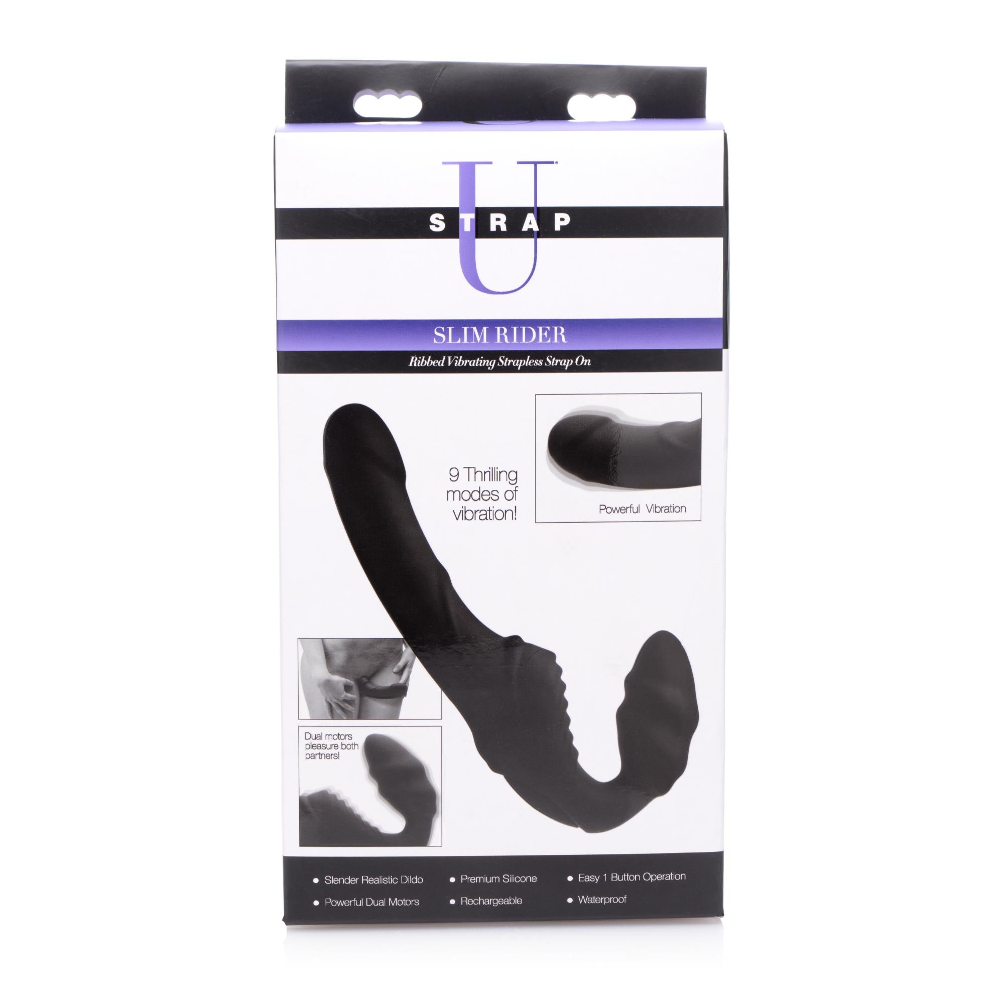 Strap U Slim Rider Vibrating Strapless Strap On