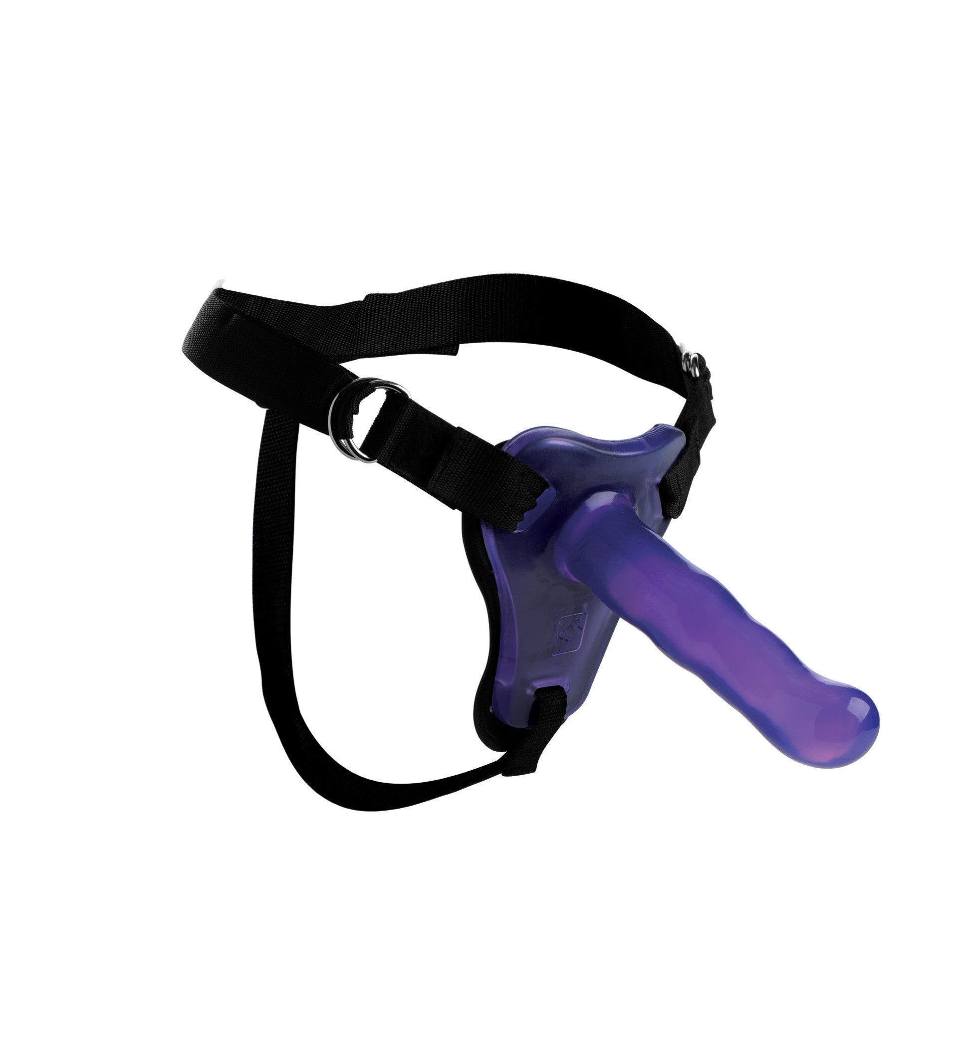 Strap U Comfort Ride Black Strap On Harness with Purple 7in Dildo