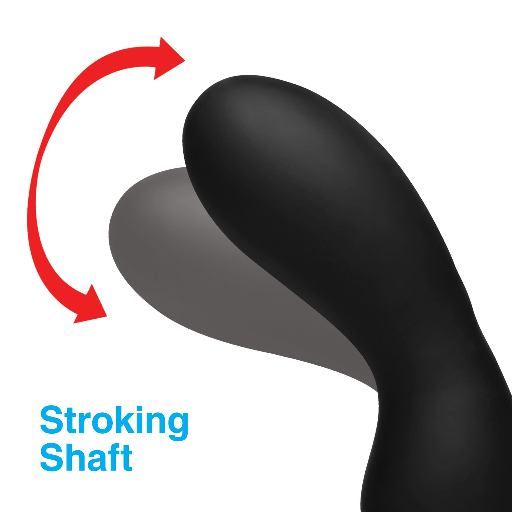 Alpha-Pro 7X P-Stroke Silicone Prostate Stimulator with Stroking Shaft