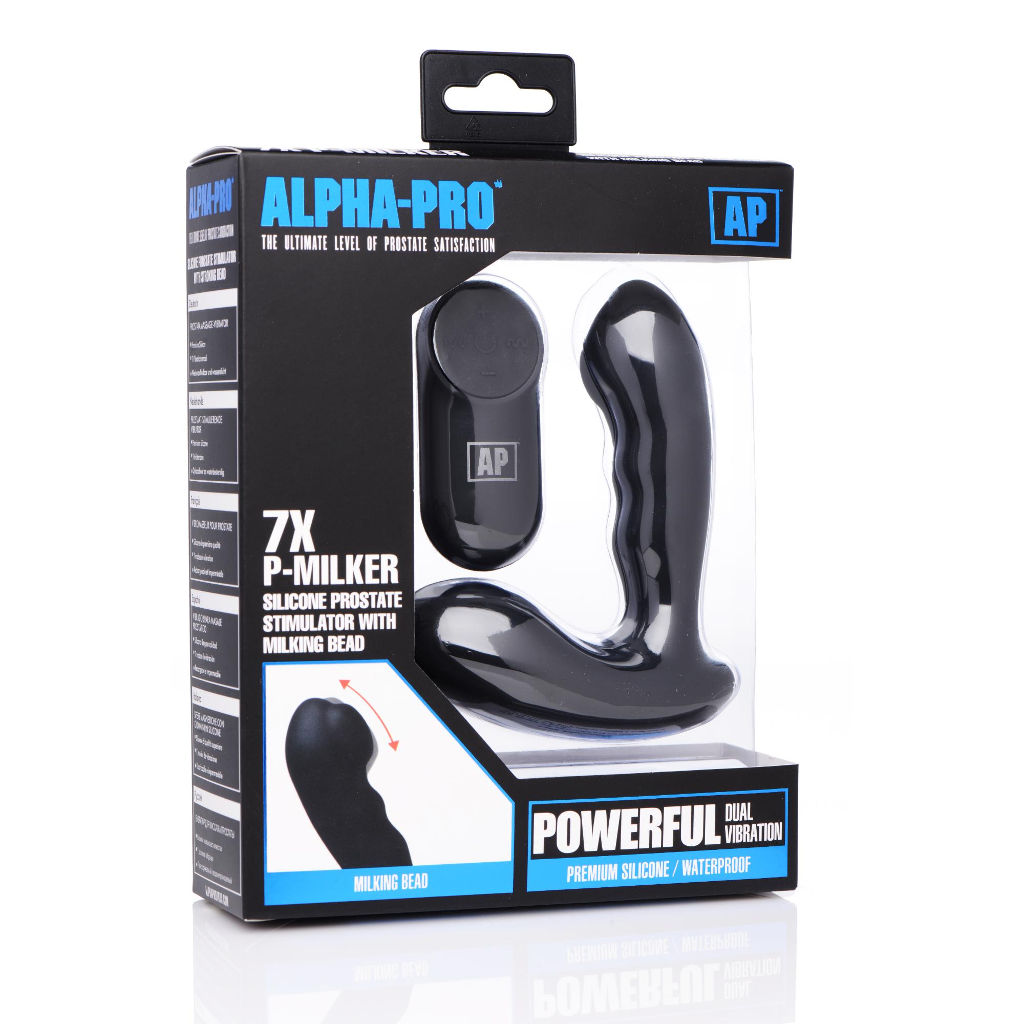 Alpha-Pro 7X P-Milker Silicone Prostate Stimulator with Milking Bead