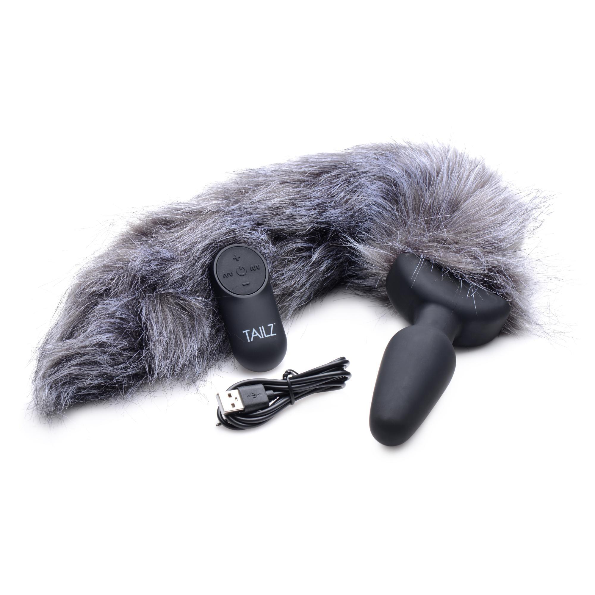 Tailz Vibrating Gray Fox Tail