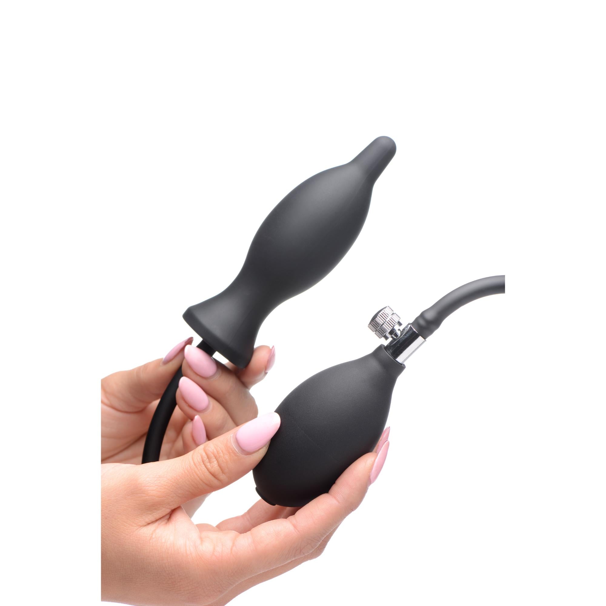 Master Series Dark Inflator Inflatable Silicone Anal Plug