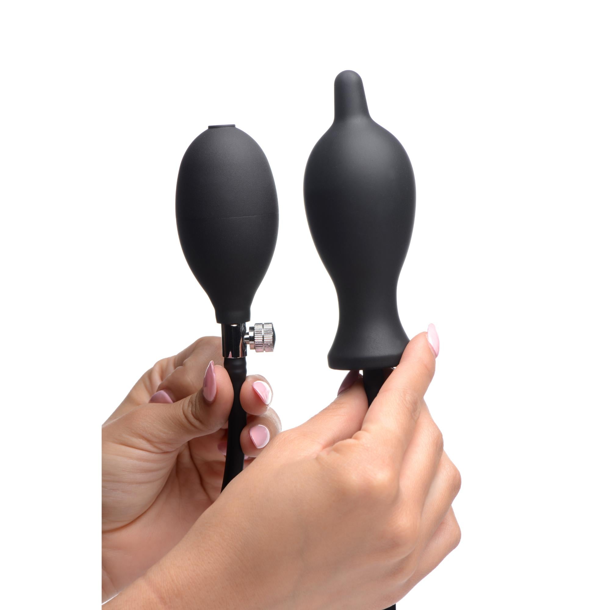 Master Series Dark Inflator Inflatable Silicone Anal Plug