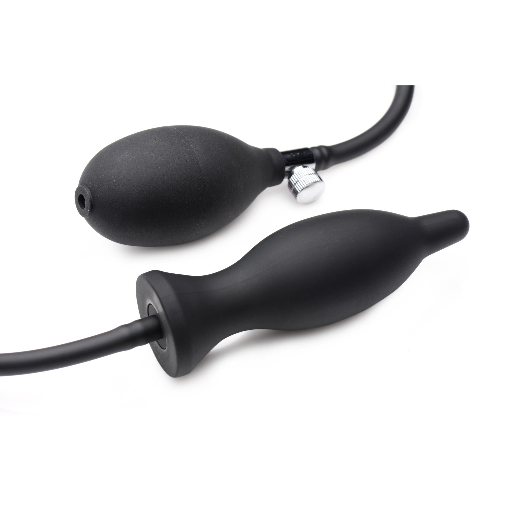 Master Series Dark Inflator Inflatable Silicone Anal Plug