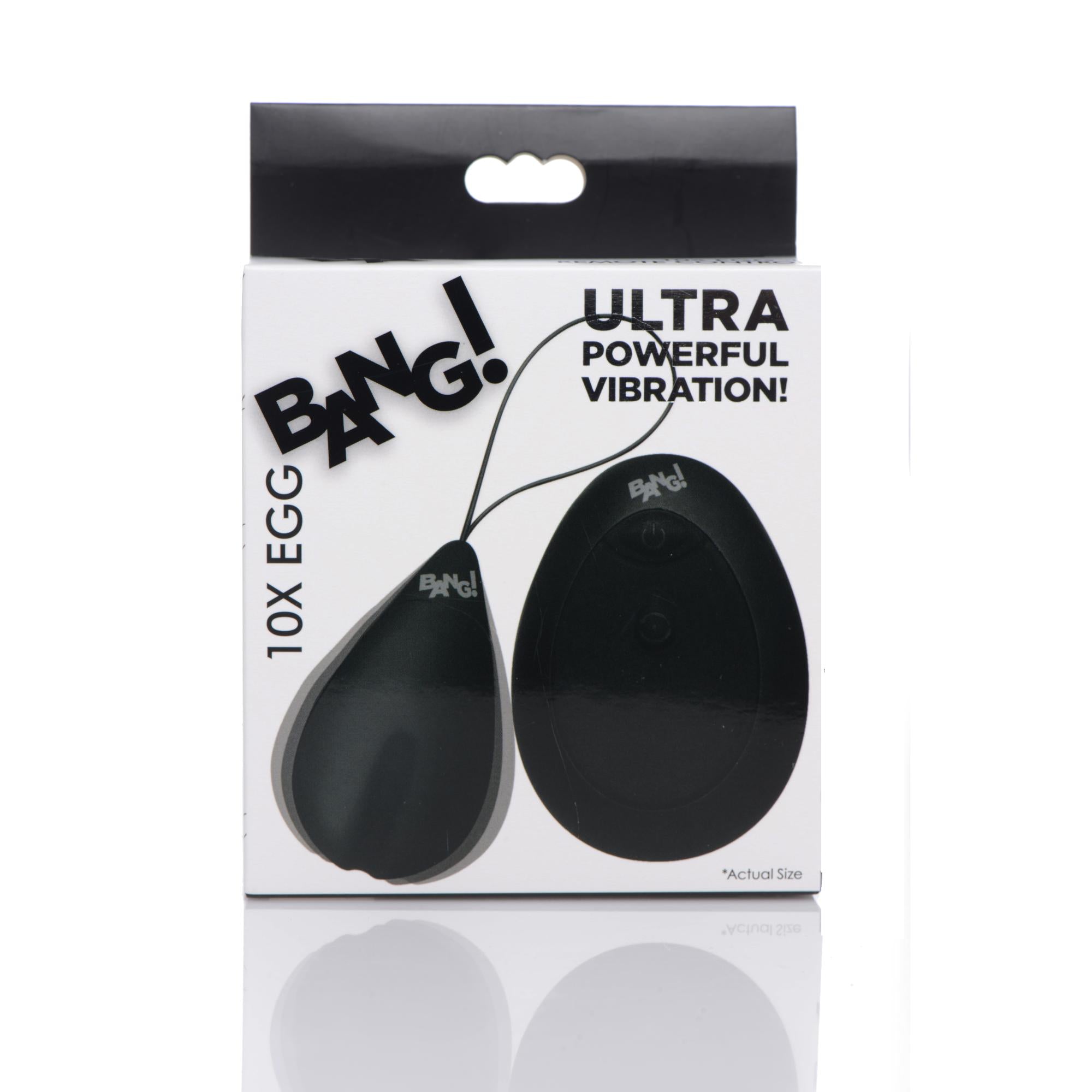 Bang! 10X Rechargeable Silicone Vibrating Egg with Remote Control