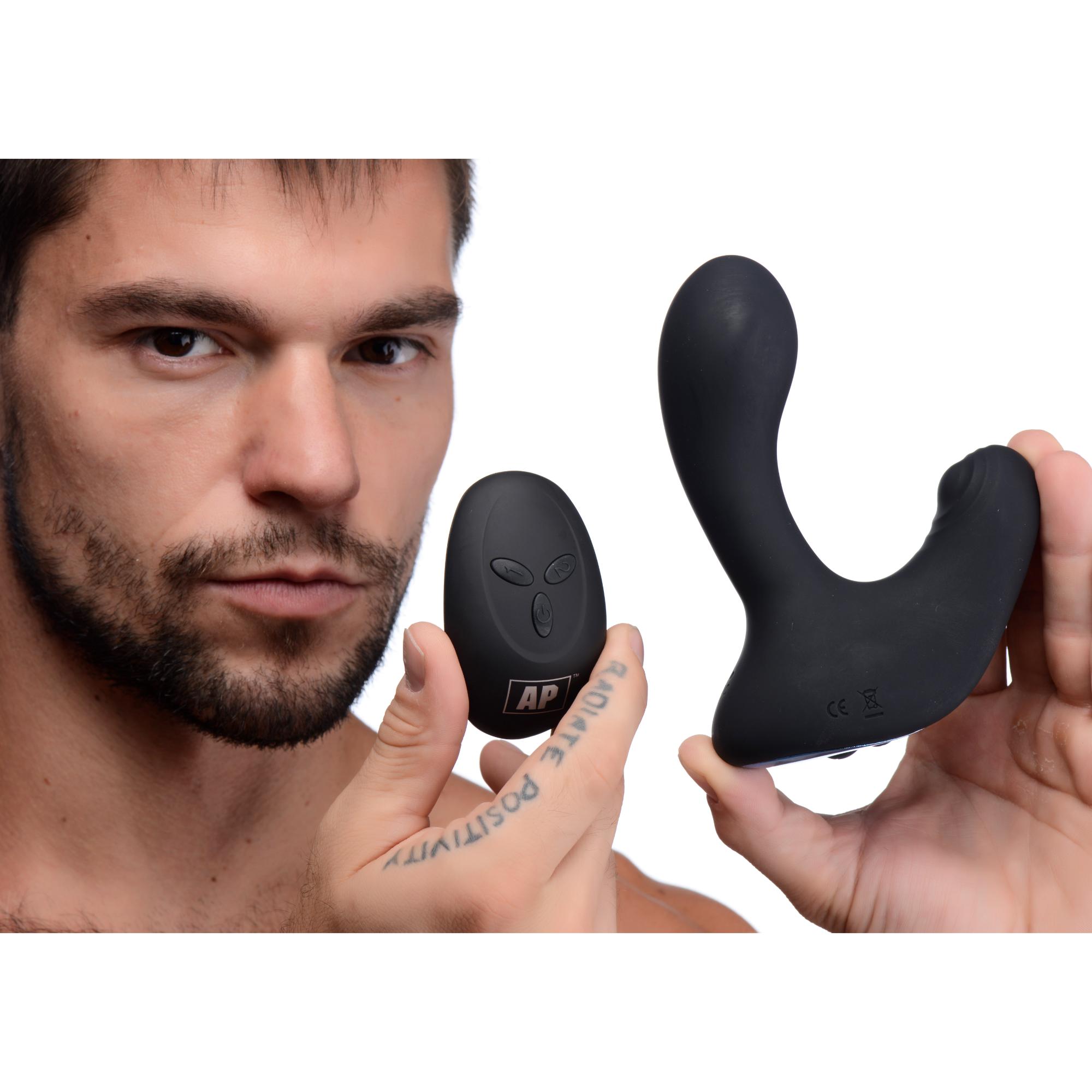 Alpha-Pro 10X P-Pulse Taint Tapping Silicone Prostate Stimulator with Remote