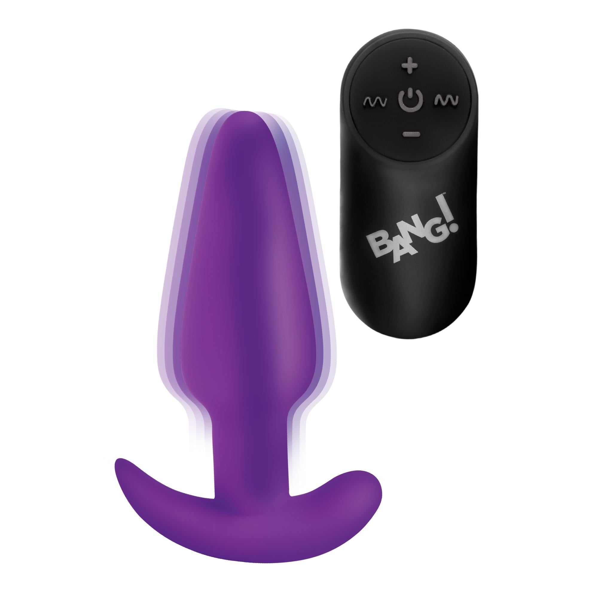 Bang! 21x Vibrating Silicone Rechargeable Butt Plug with Remote Control