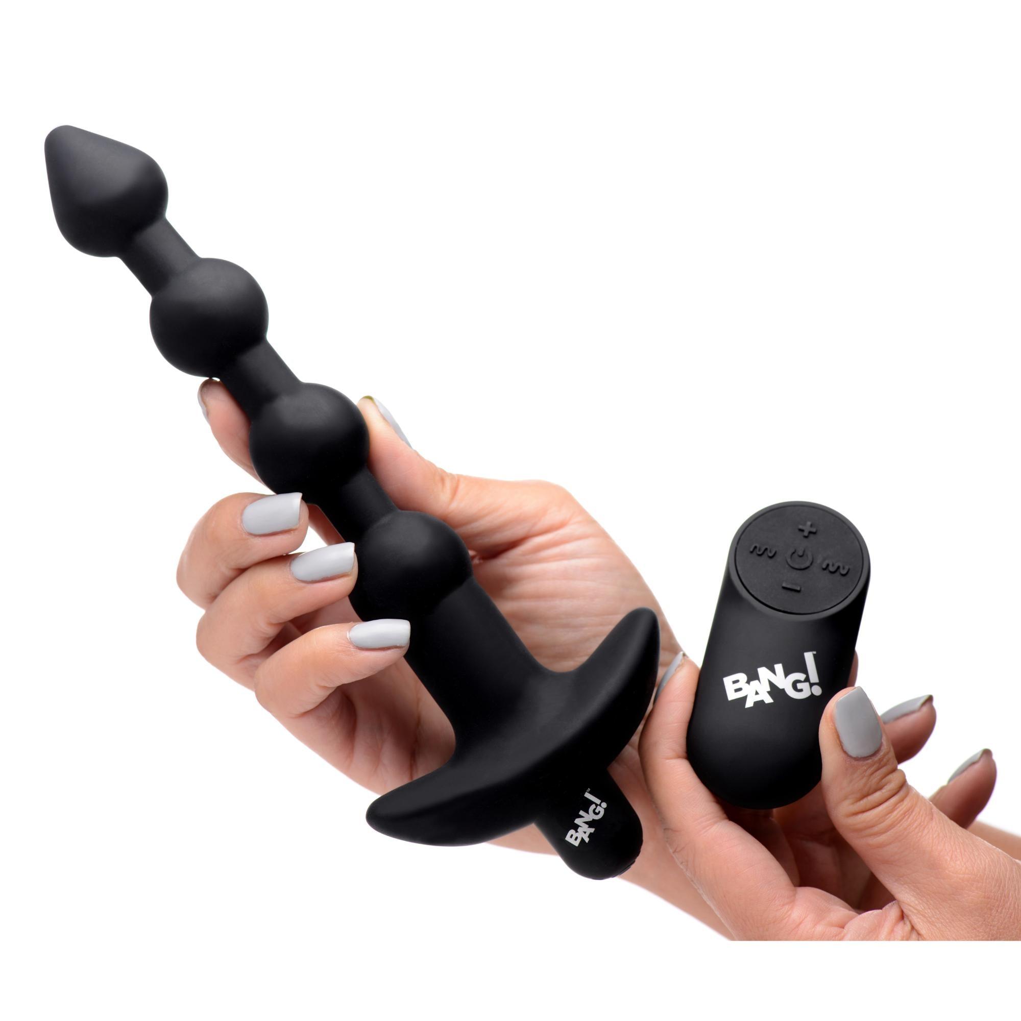 Bang! Vibrating Silicone Rechargeable Anal Beads with Remote Control