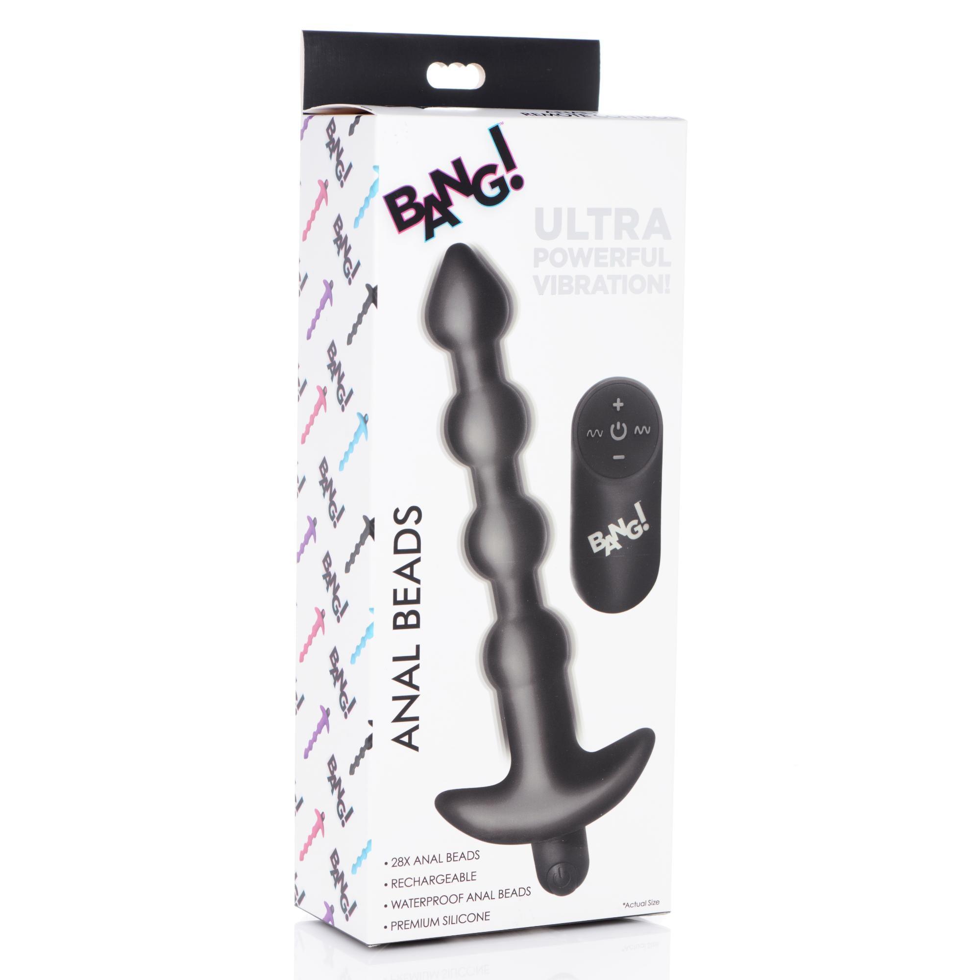 Bang! Vibrating Silicone Rechargeable Anal Beads with Remote Control