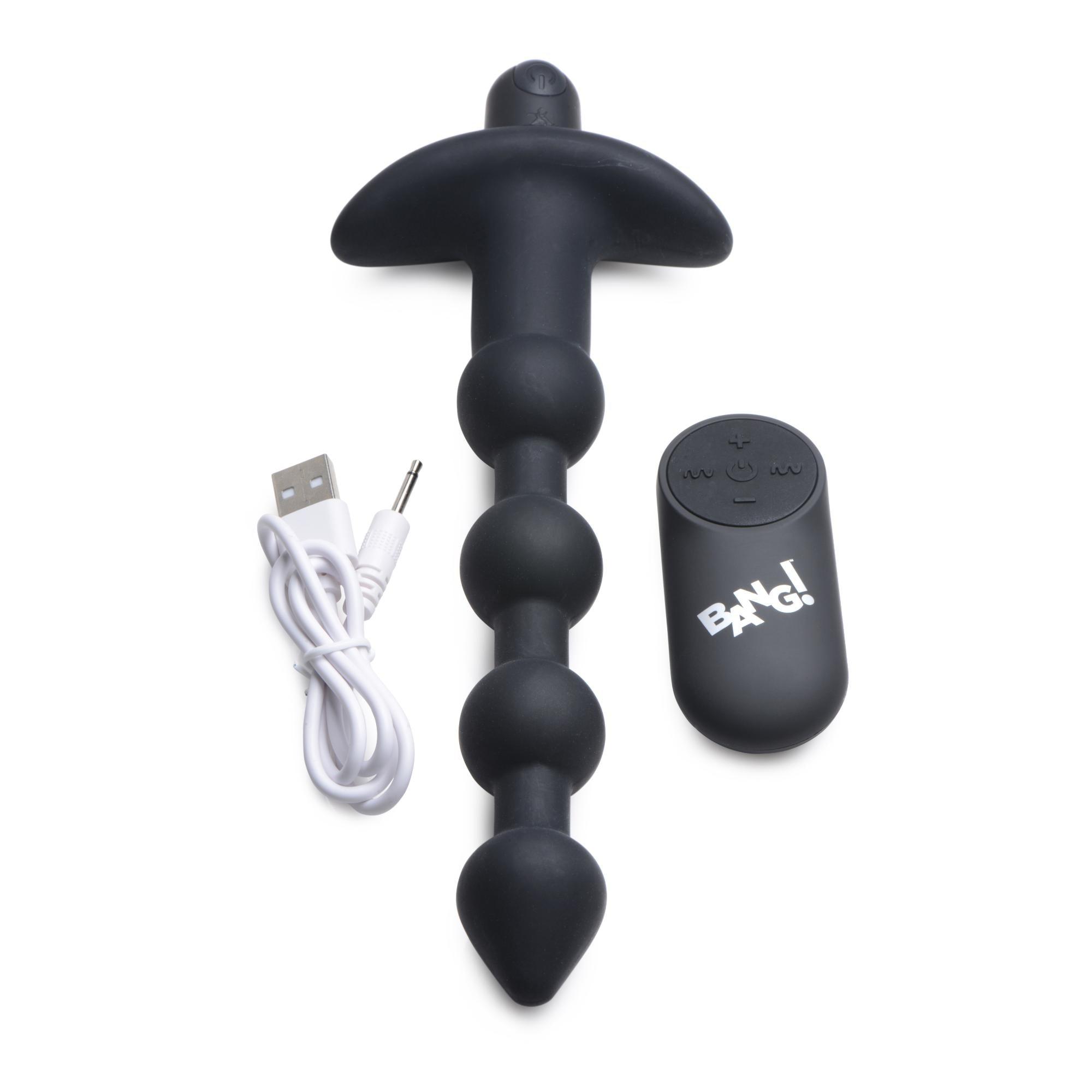 Bang! Vibrating Silicone Rechargeable Anal Beads with Remote Control