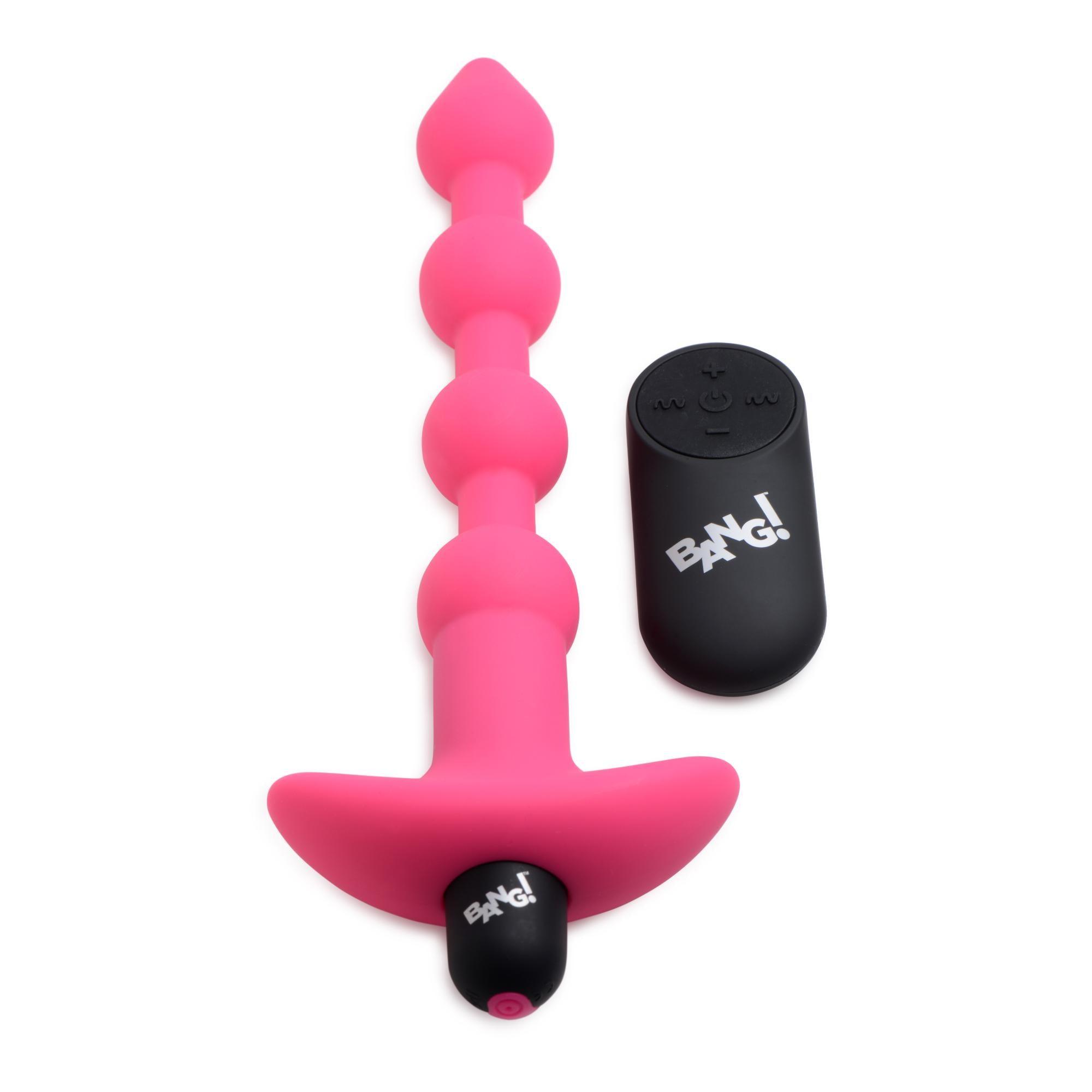 Bang! Vibrating Silicone Rechargeable Anal Beads with Remote Control