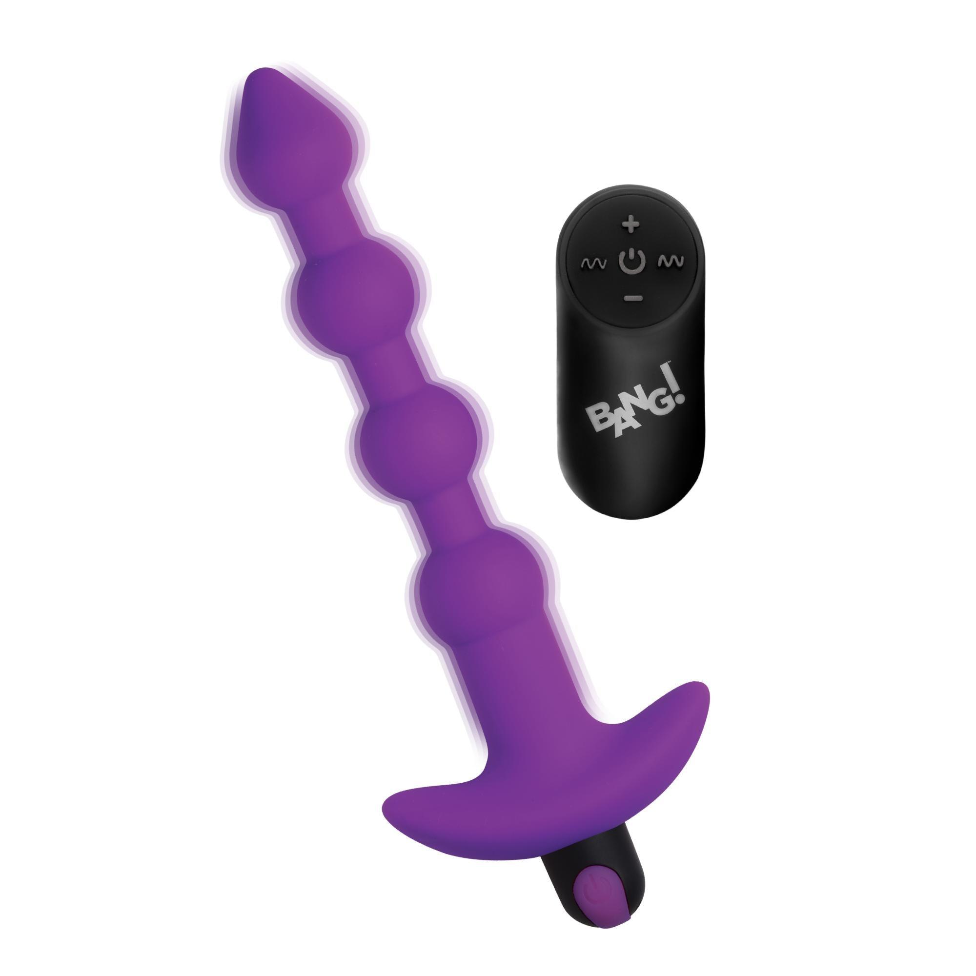 Bang! Vibrating Silicone Rechargeable Anal Beads with Remote Control