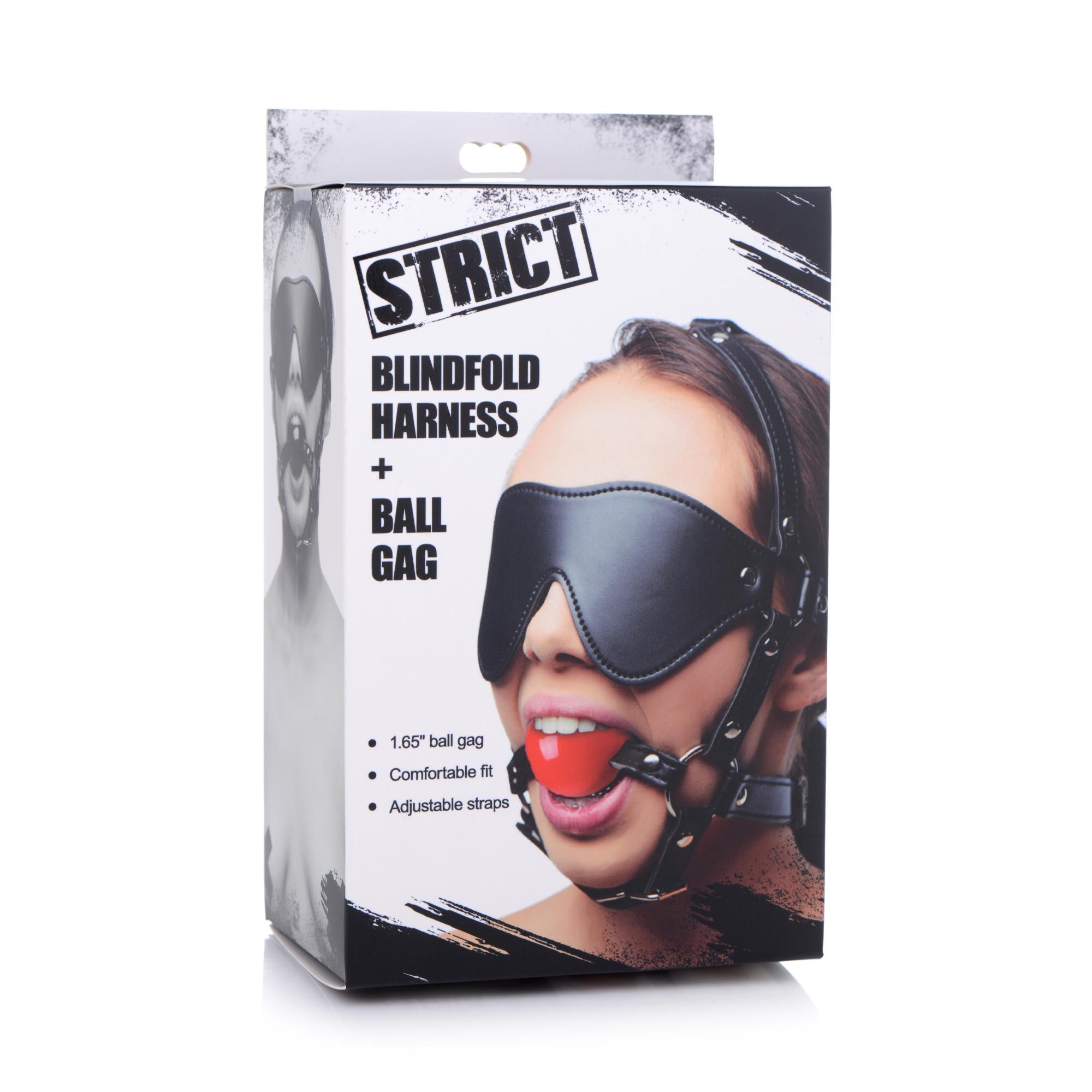 STRICT Blindfold Harness w/ Ball Gag