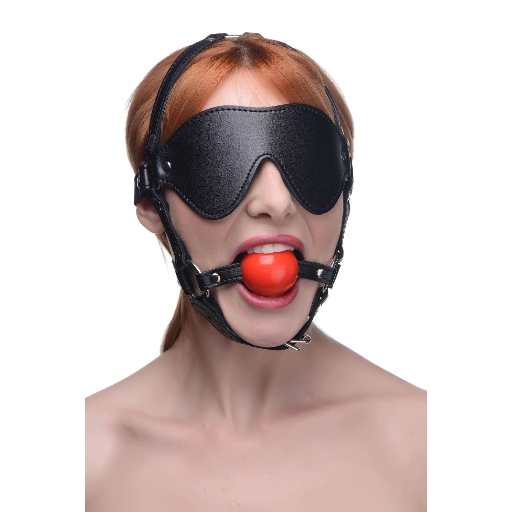 STRICT Blindfold Harness w/ Ball Gag