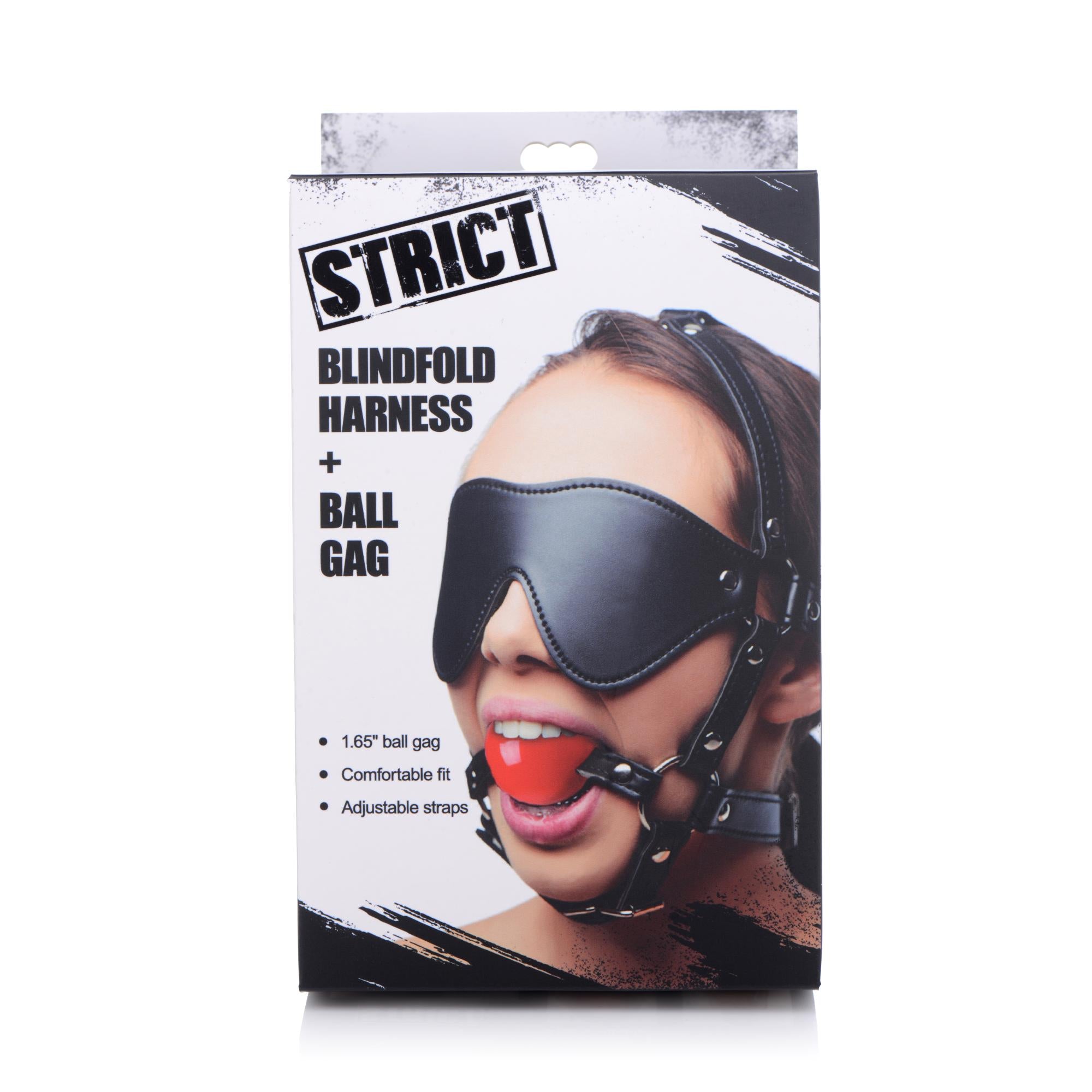 STRICT Blindfold Harness w/ Ball Gag