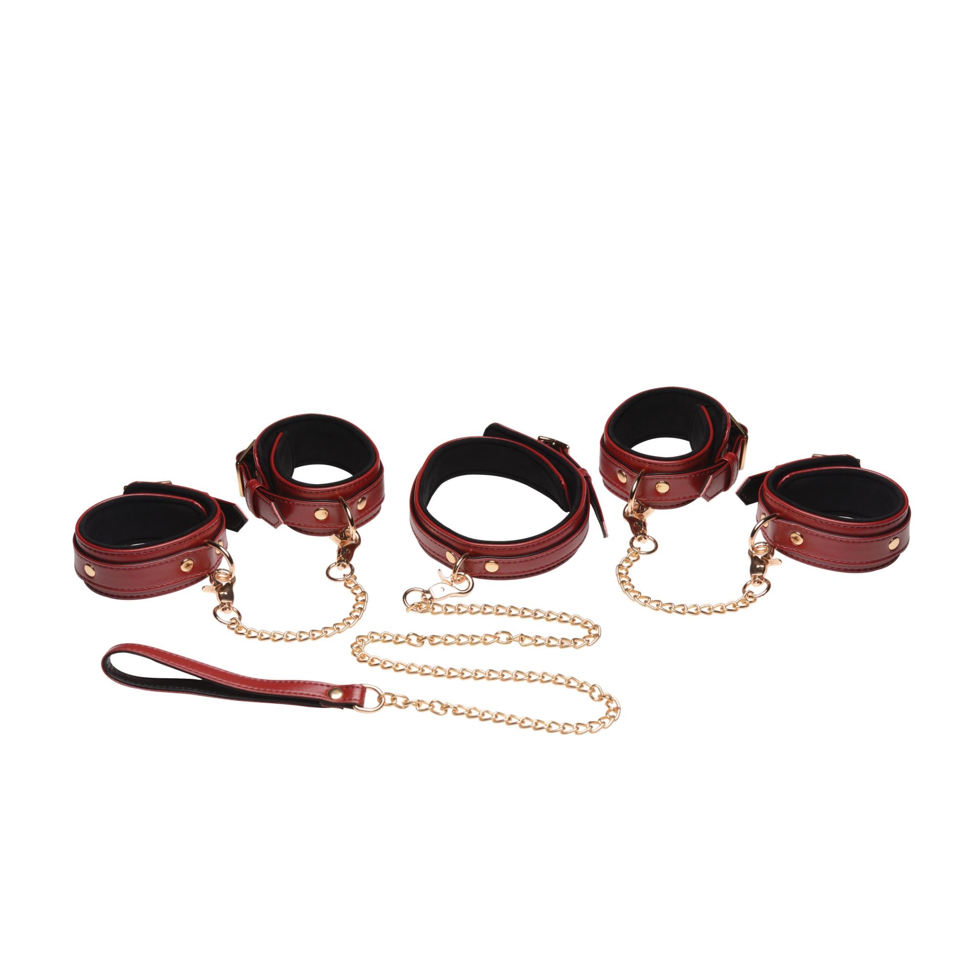 Master Series Bondage Set Cuffs, Collar, & Leash (6 piece)