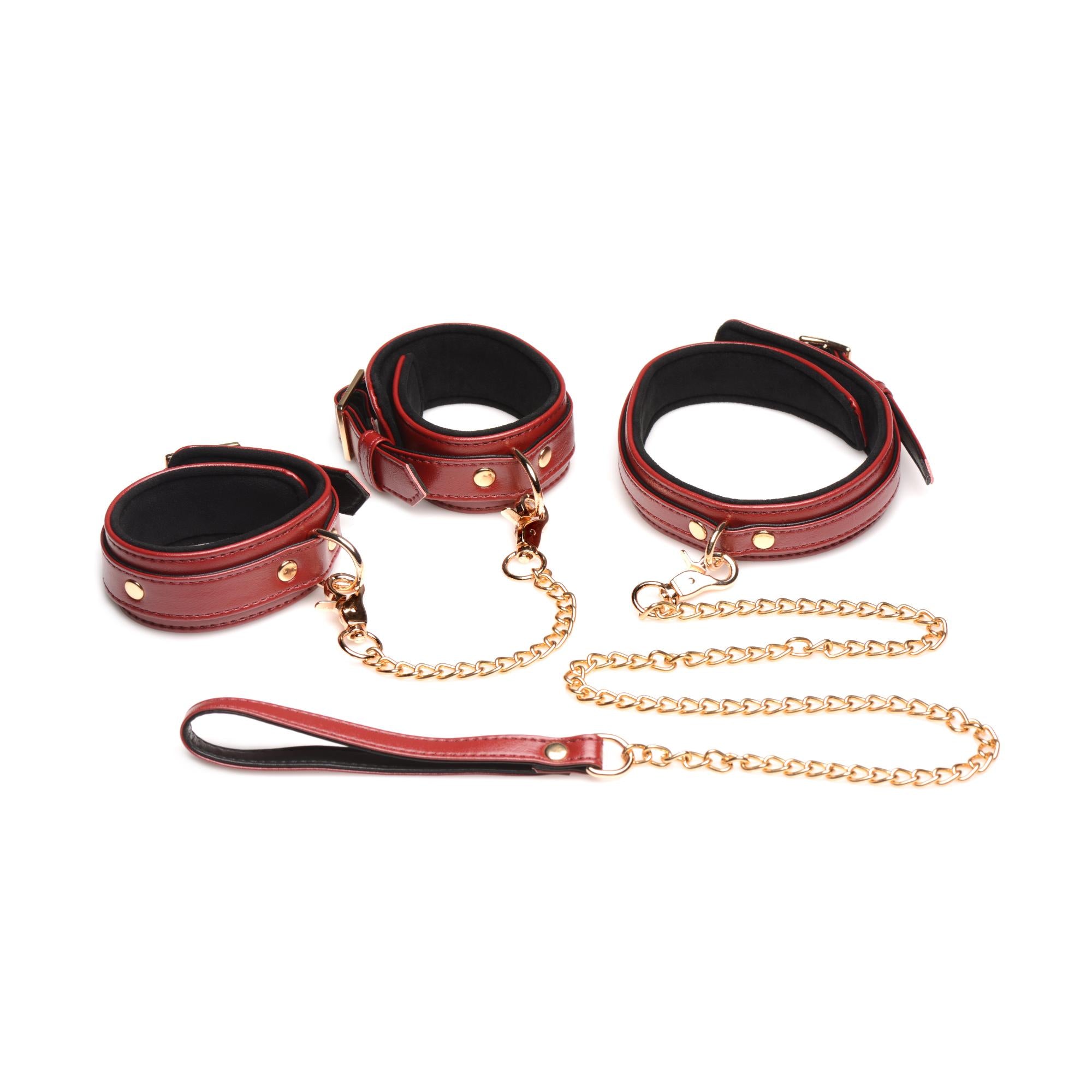 Master Series Bondage Set Cuffs, Collar, & Leash (6 piece)