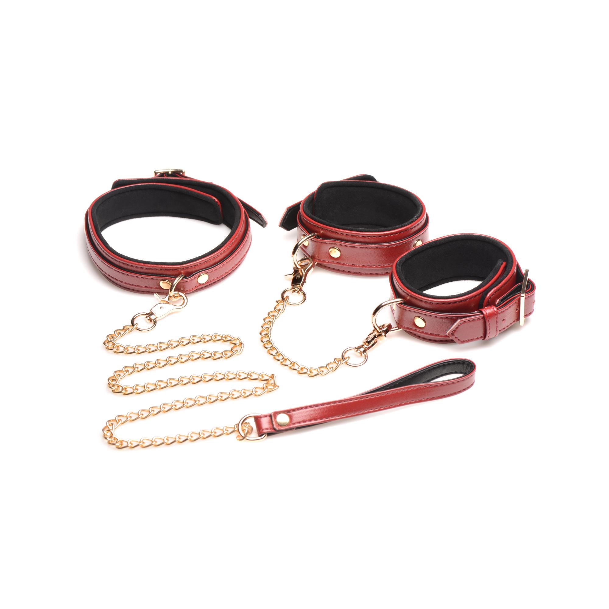 Master Series Bondage Set Cuffs, Collar, & Leash (6 piece)