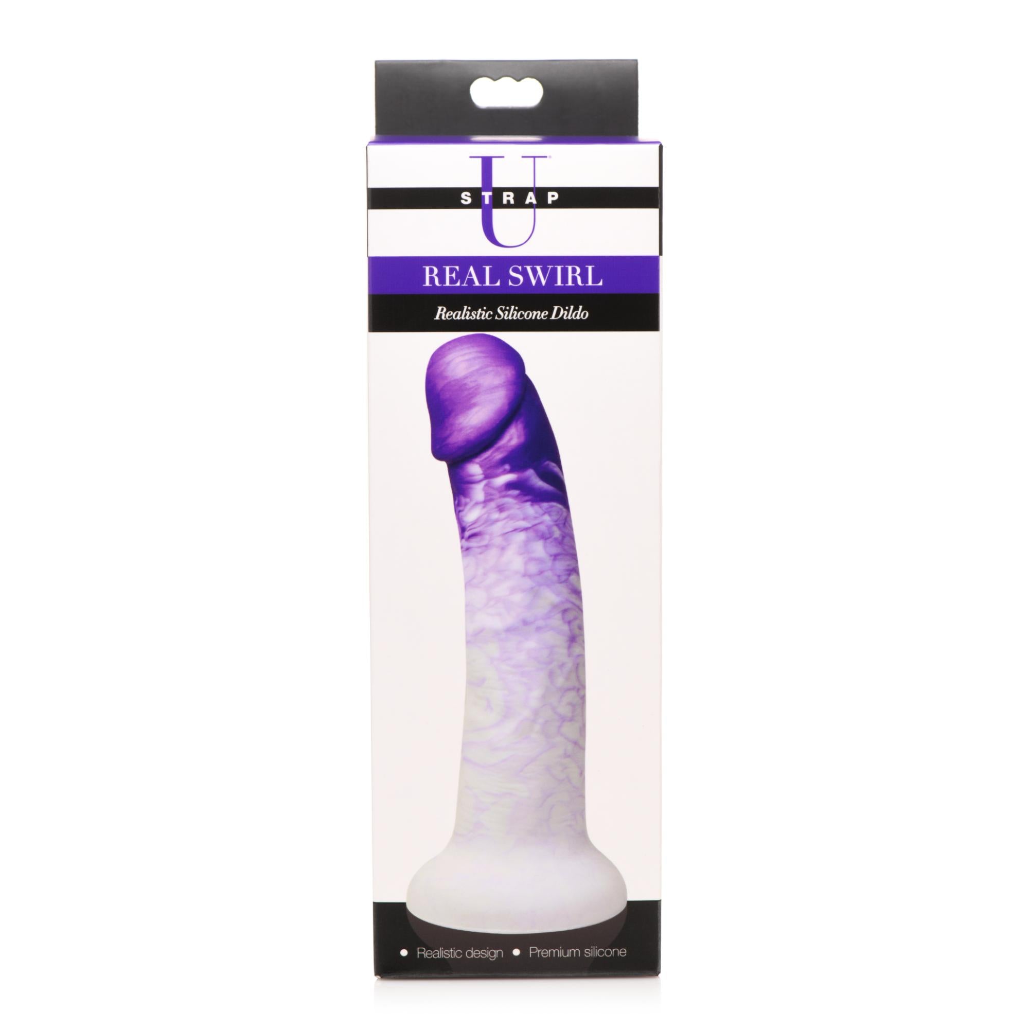 Strap U Real Swirl Realistic Silicone Dildo - Purple