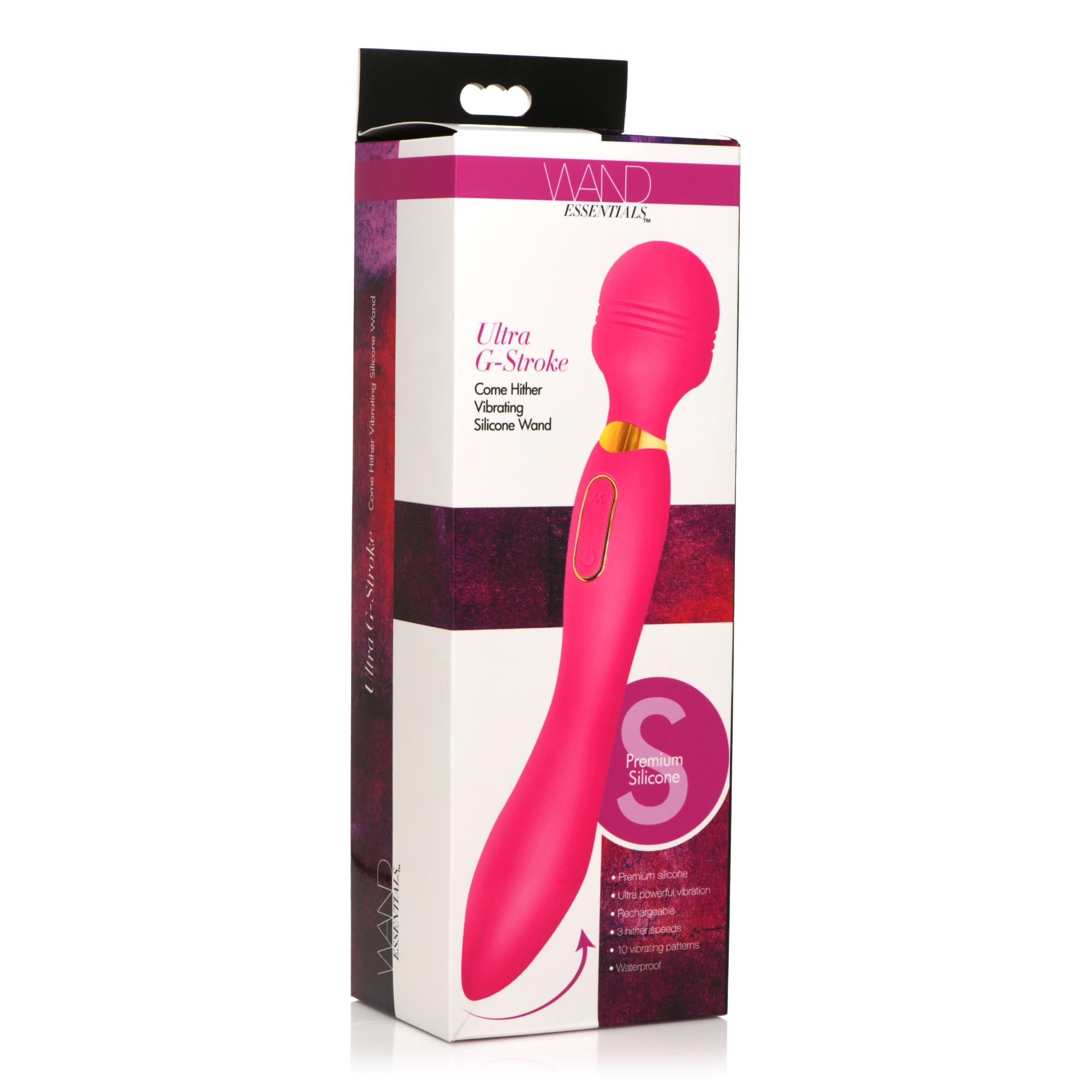 Wand Essential Ultra G-Stroke Come Hither Rechargeable Silicone Vibrating Wand