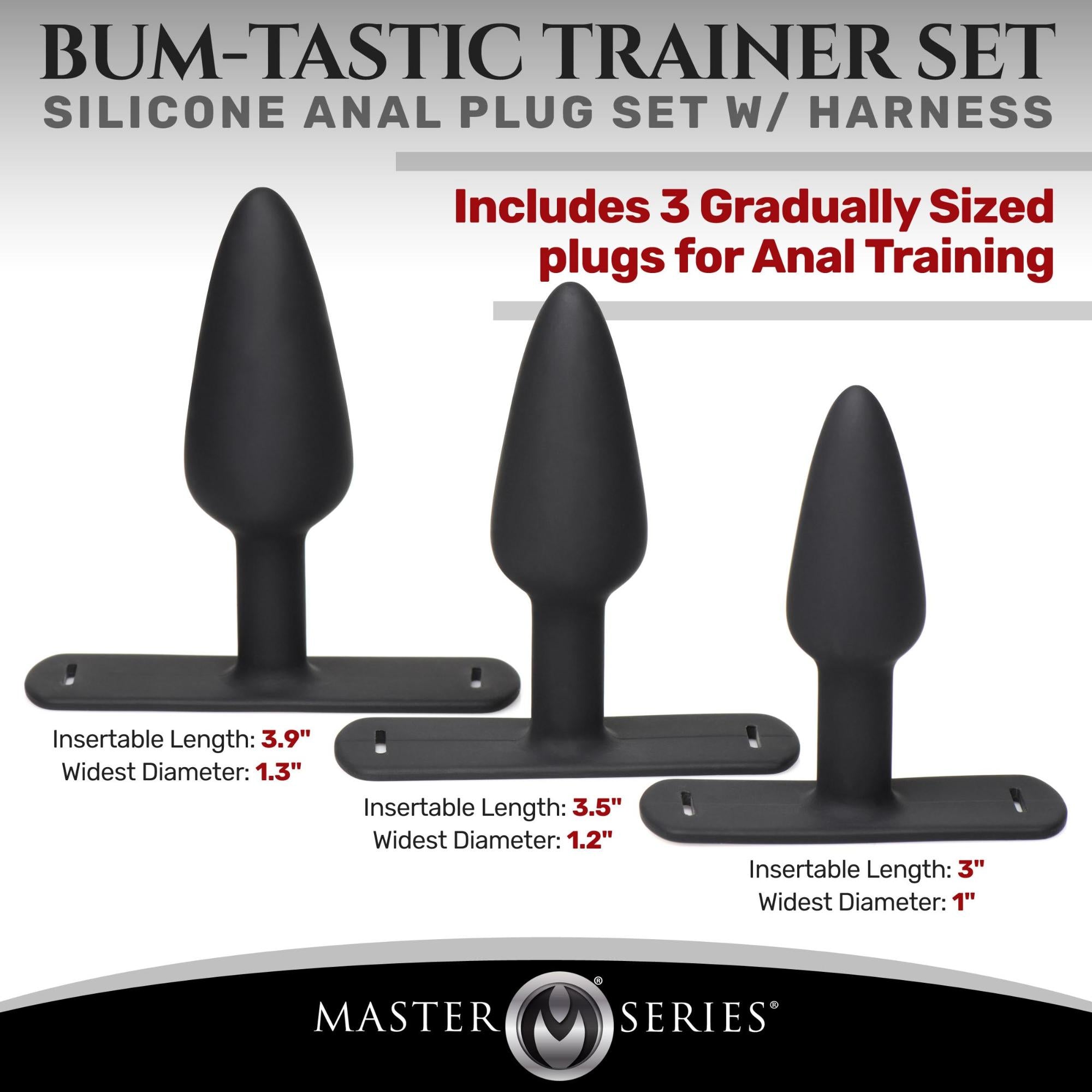 Master Series Bum-Tastic Trainer Silicone Pegging Set (3 Piece)