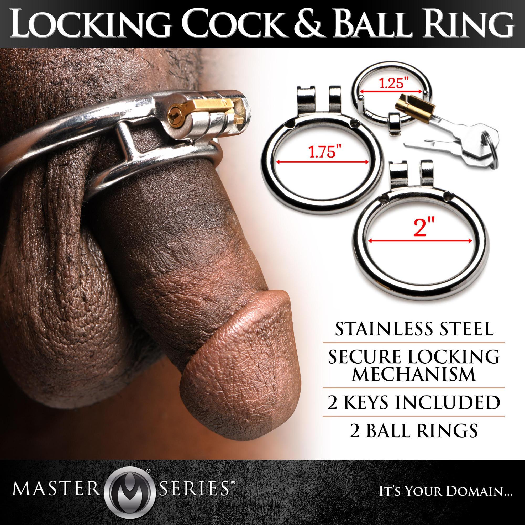 Master Series Locked Cock Stainless Steel Locking Cock & Ball Ring