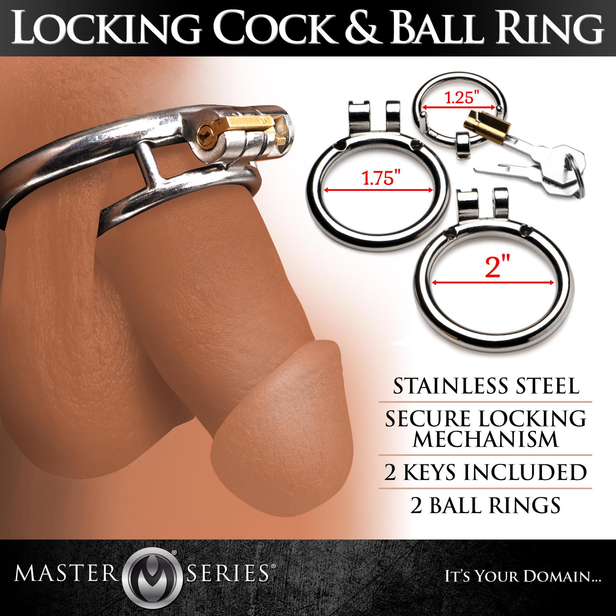 Master Series Locked Cock Stainless Steel Locking Cock & Ball Ring