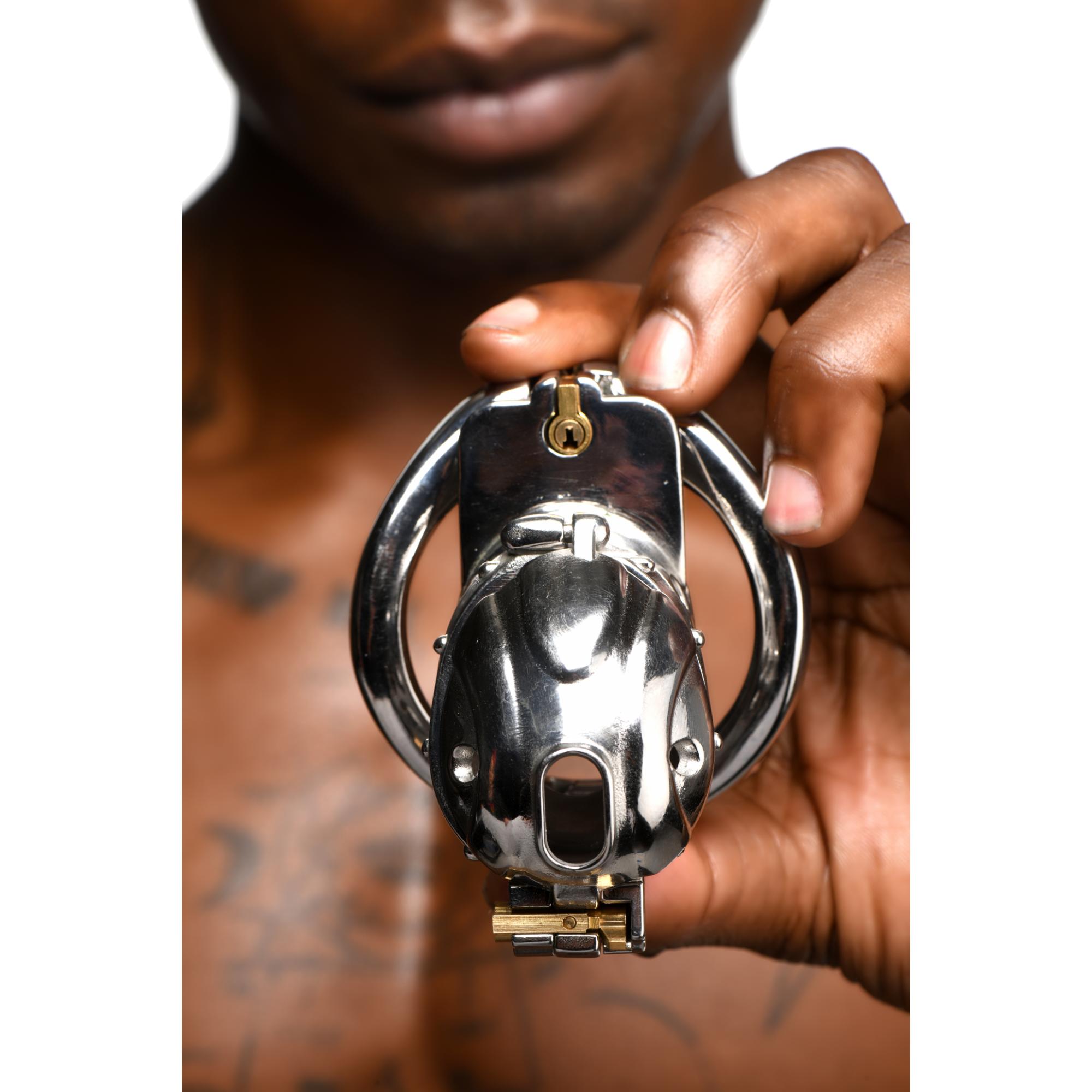 Master Series Entrapment Deluxe Locking Chastity Cage