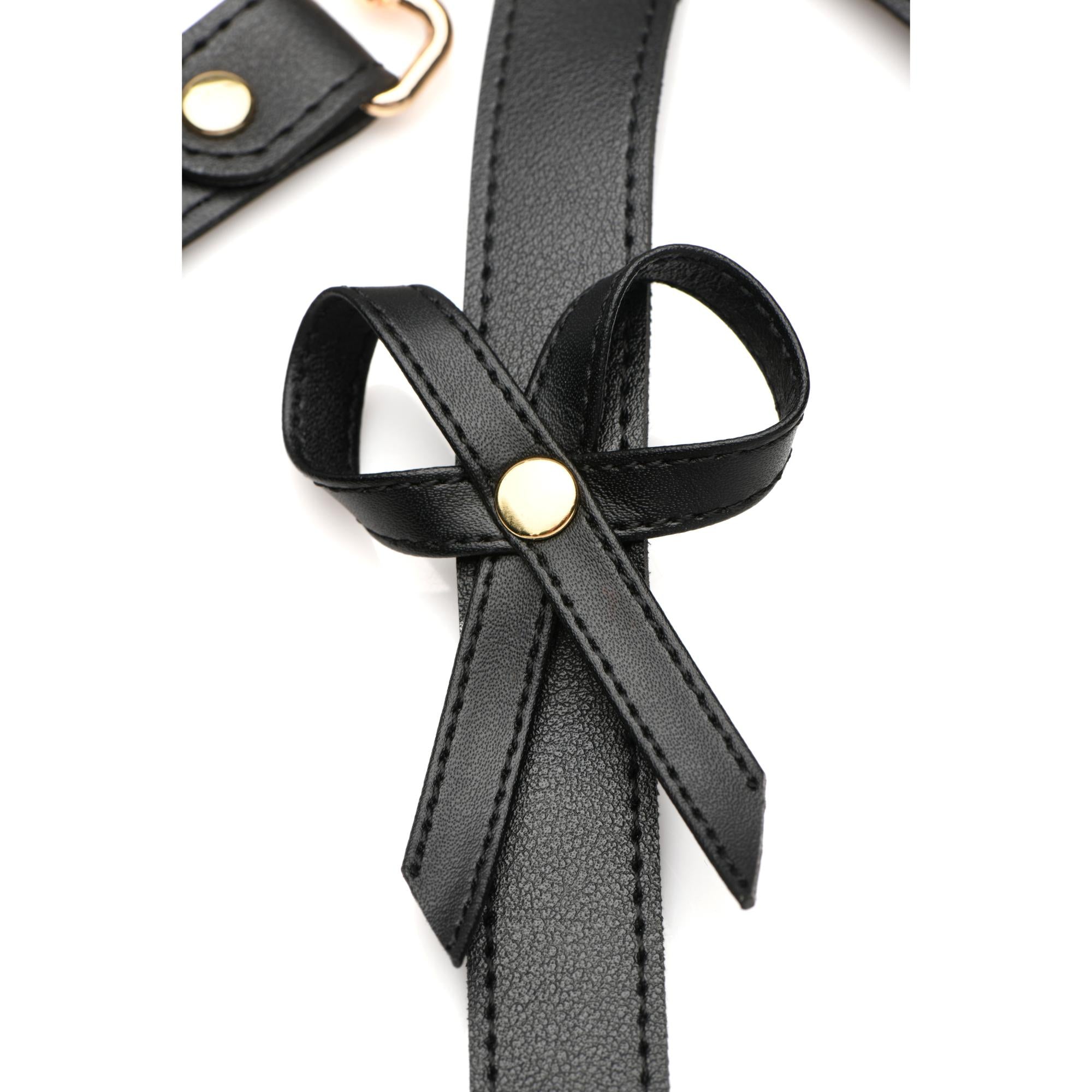 Strict Bondage Harness w/ Bows - Black