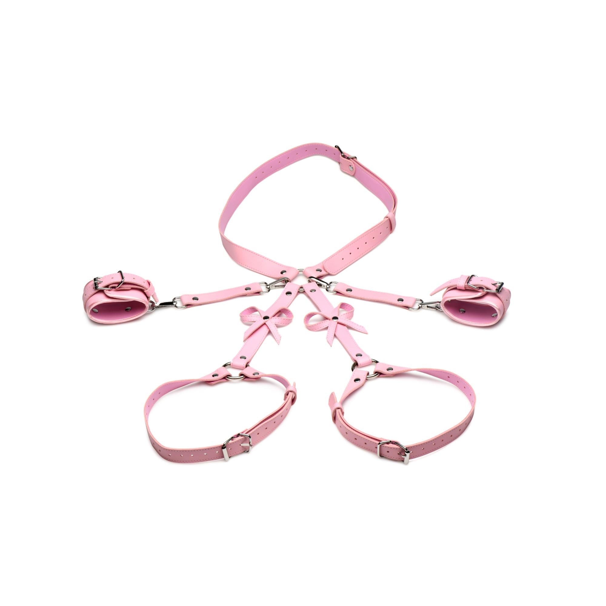 Strict Bondage Harness w/ Bows - Pink