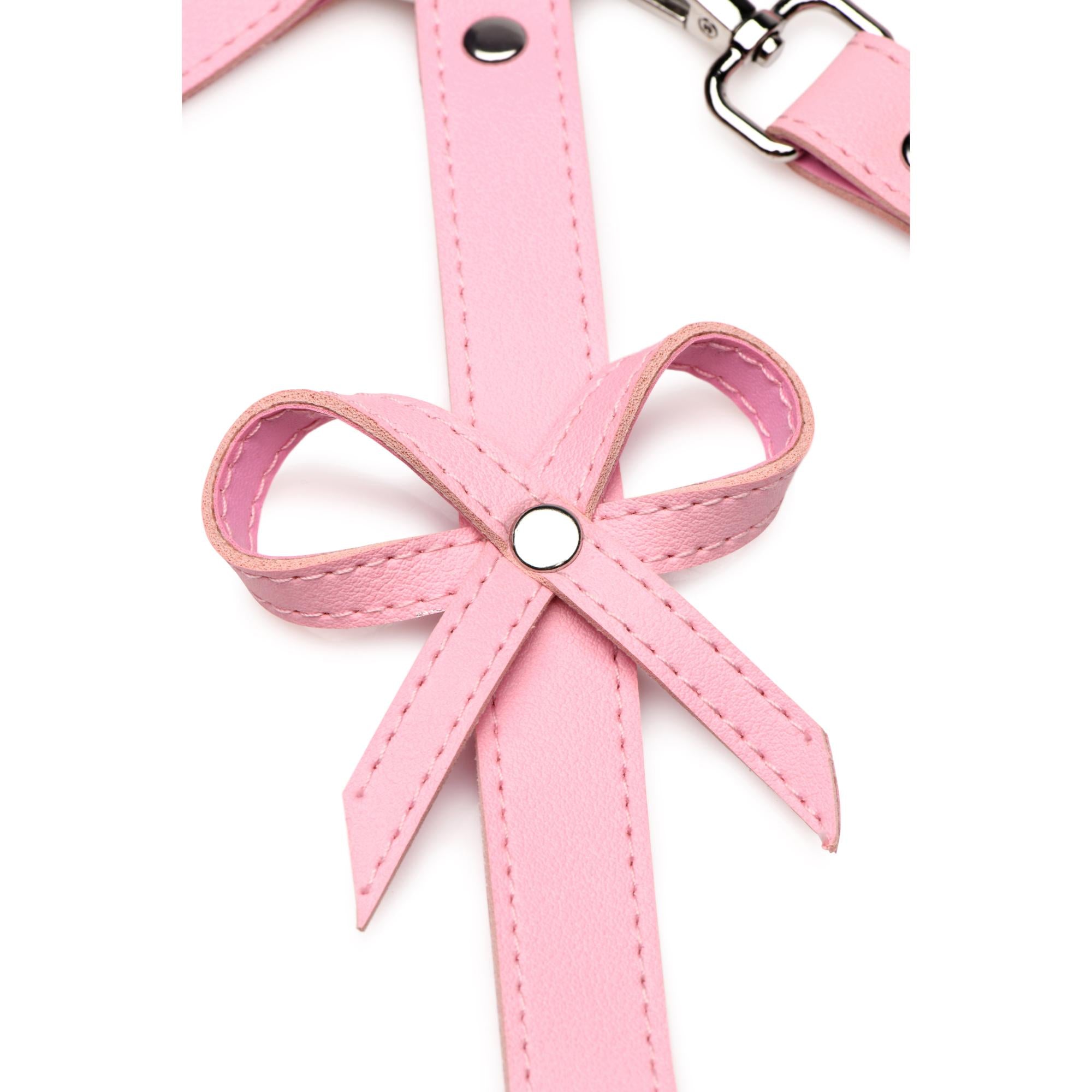 Strict Bondage Harness w/ Bows - Pink